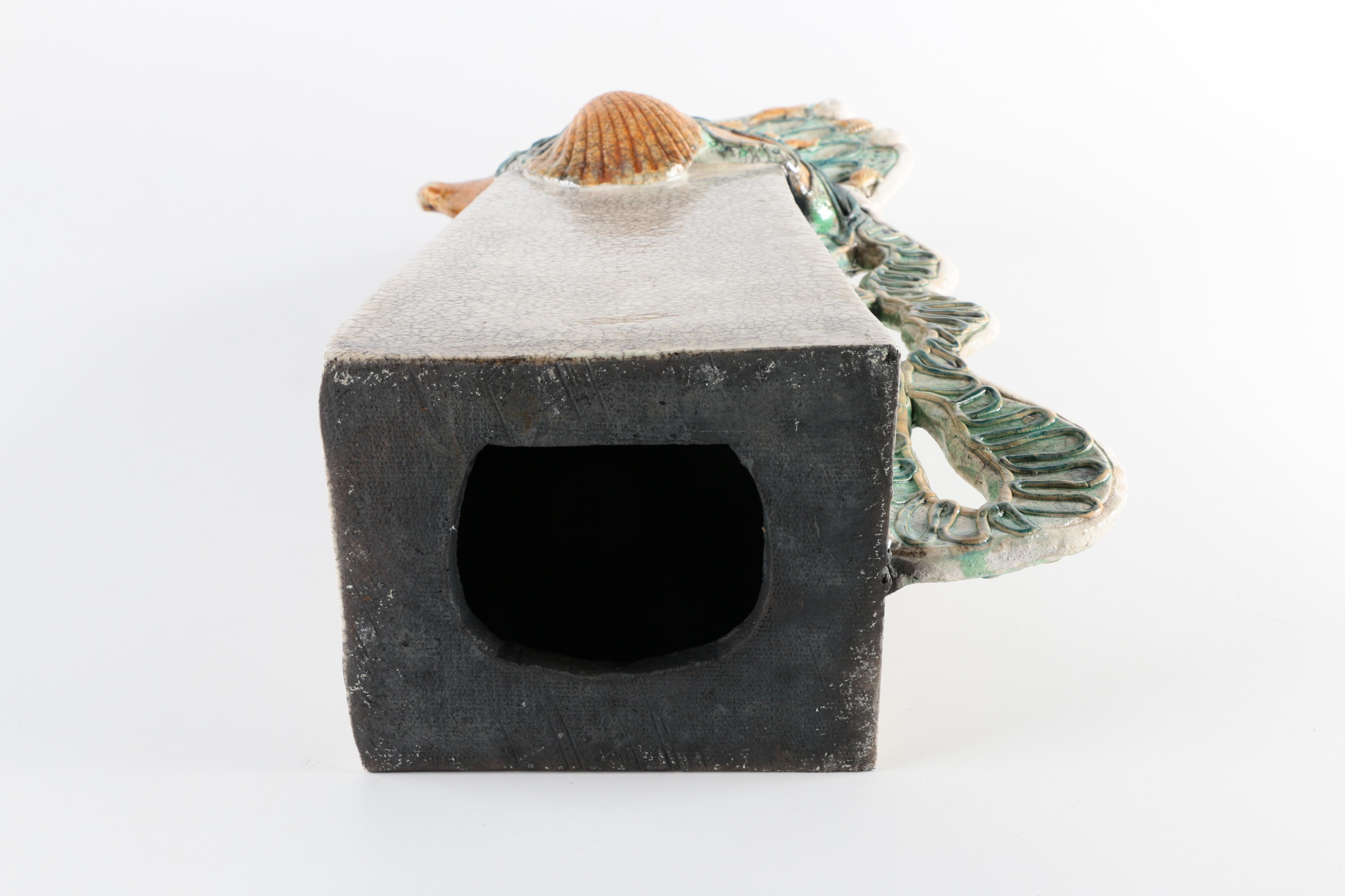 Chris Moses Raku Fired Handbuilt Fish Sculpture