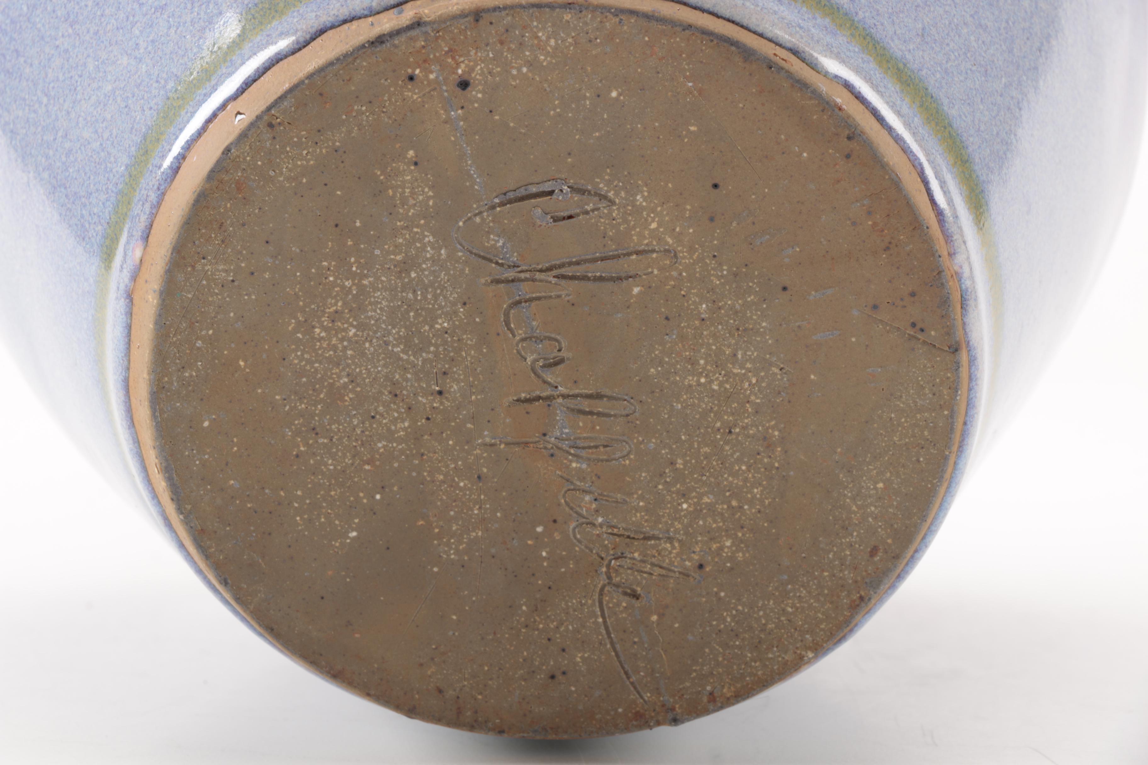 Hand Thrown and Signed Floral Ceramic Vase