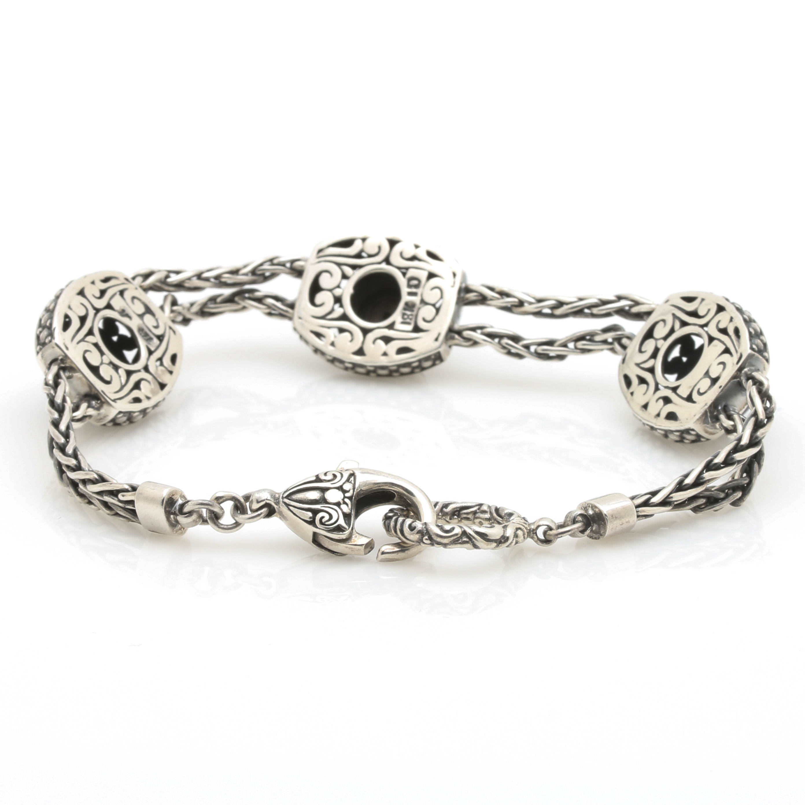 Robert Manse Sterling Silver Pearl Bracelet With 18K Yellow Gold Accents