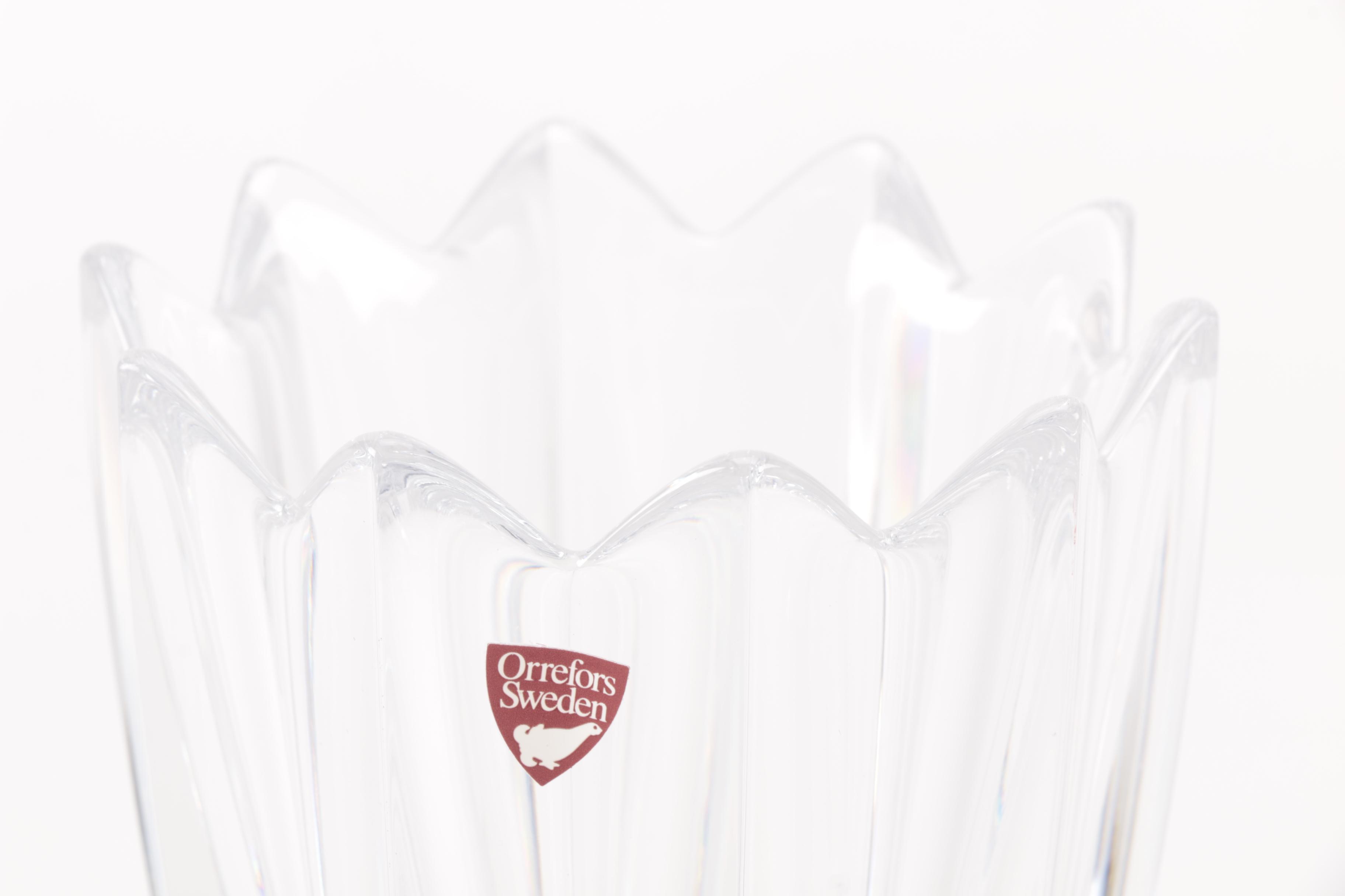 Orrefors "Fleur" Crystal Vase