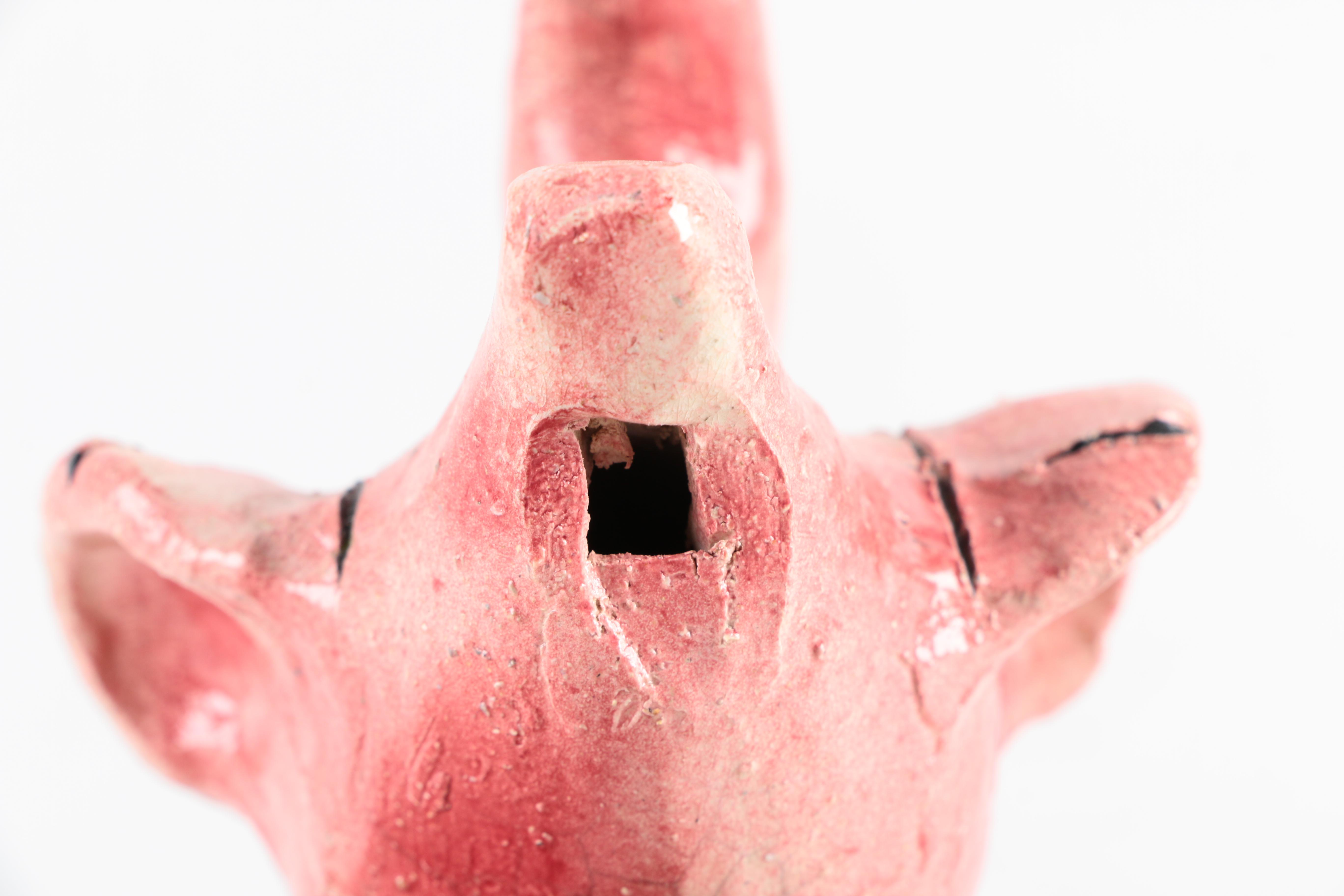 Chris Moses Art Pottery Animal Whistle Figurines