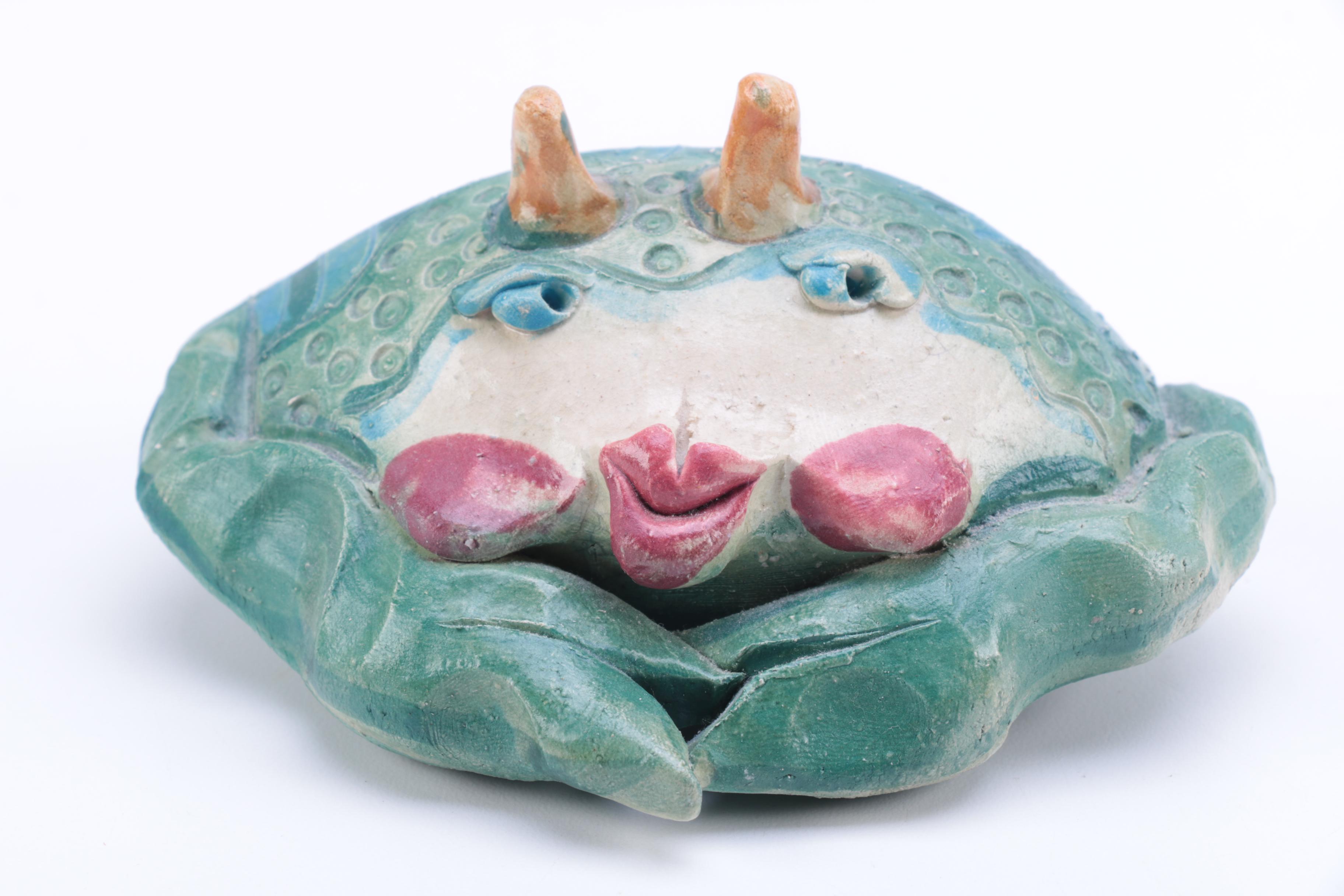 Chris Moses Art Pottery Animal Whistle Figurines