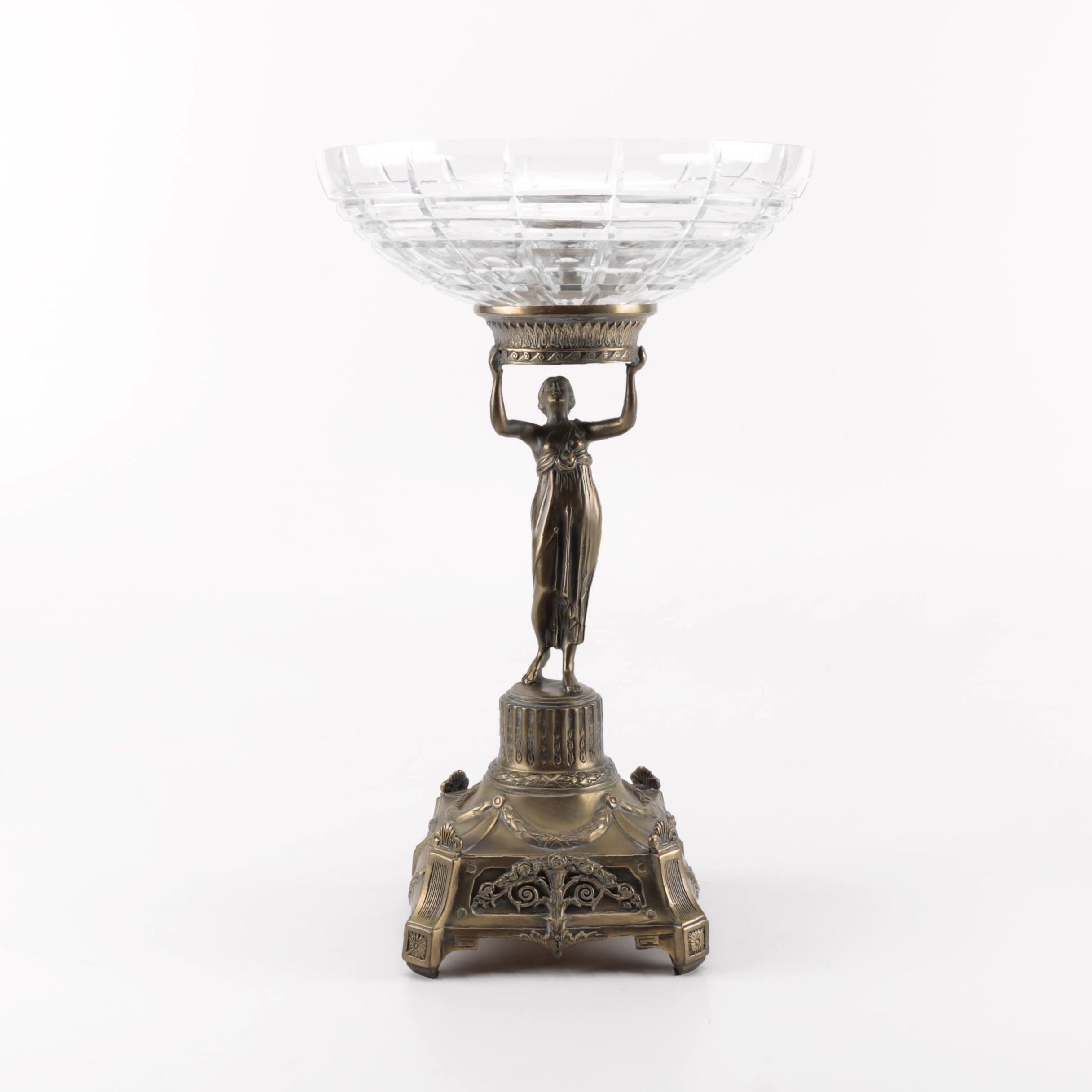Brass and Glass Figural Bowl