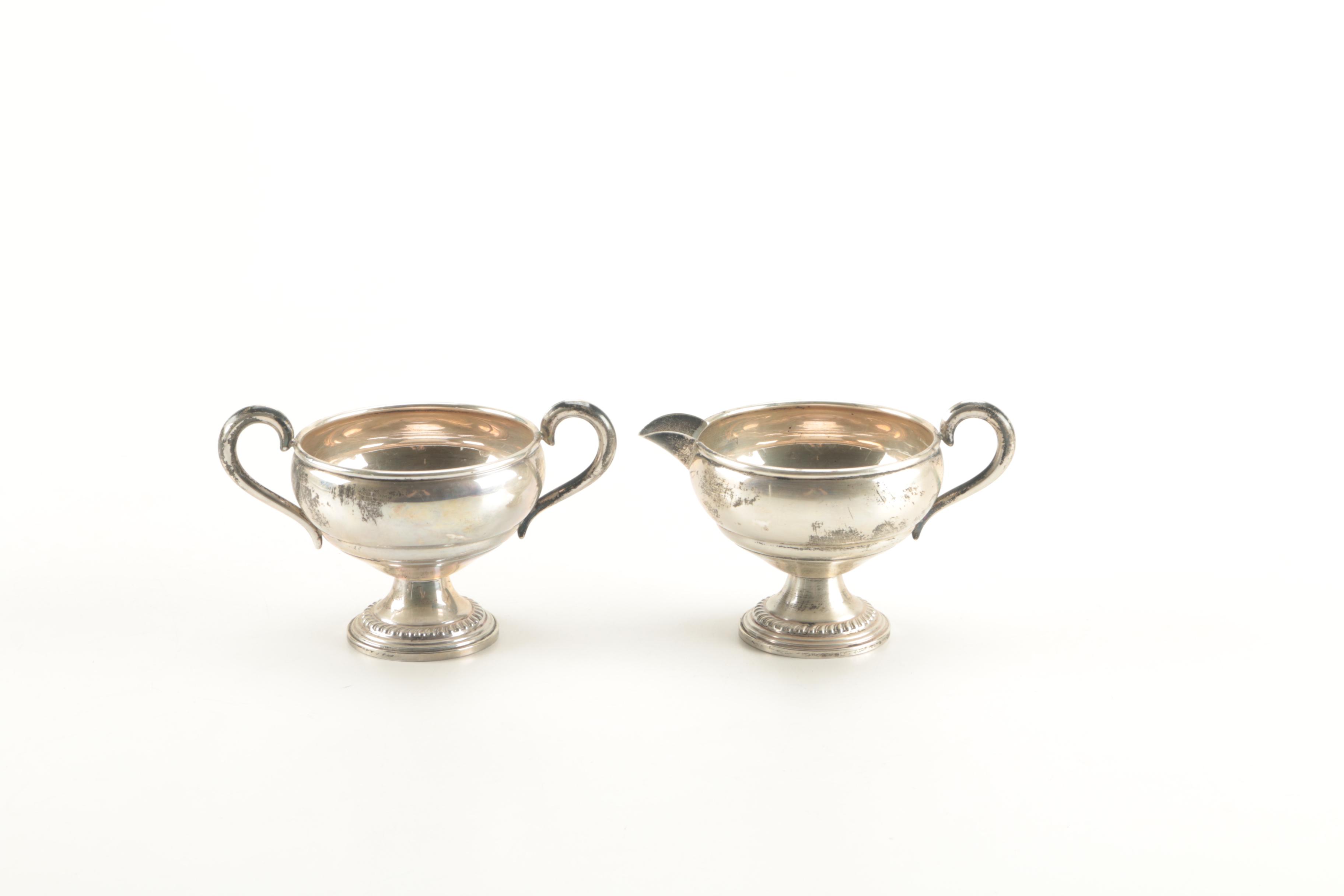 Empire Sterling Creamer and Sugar Set With Other Weighted Sterling Silver