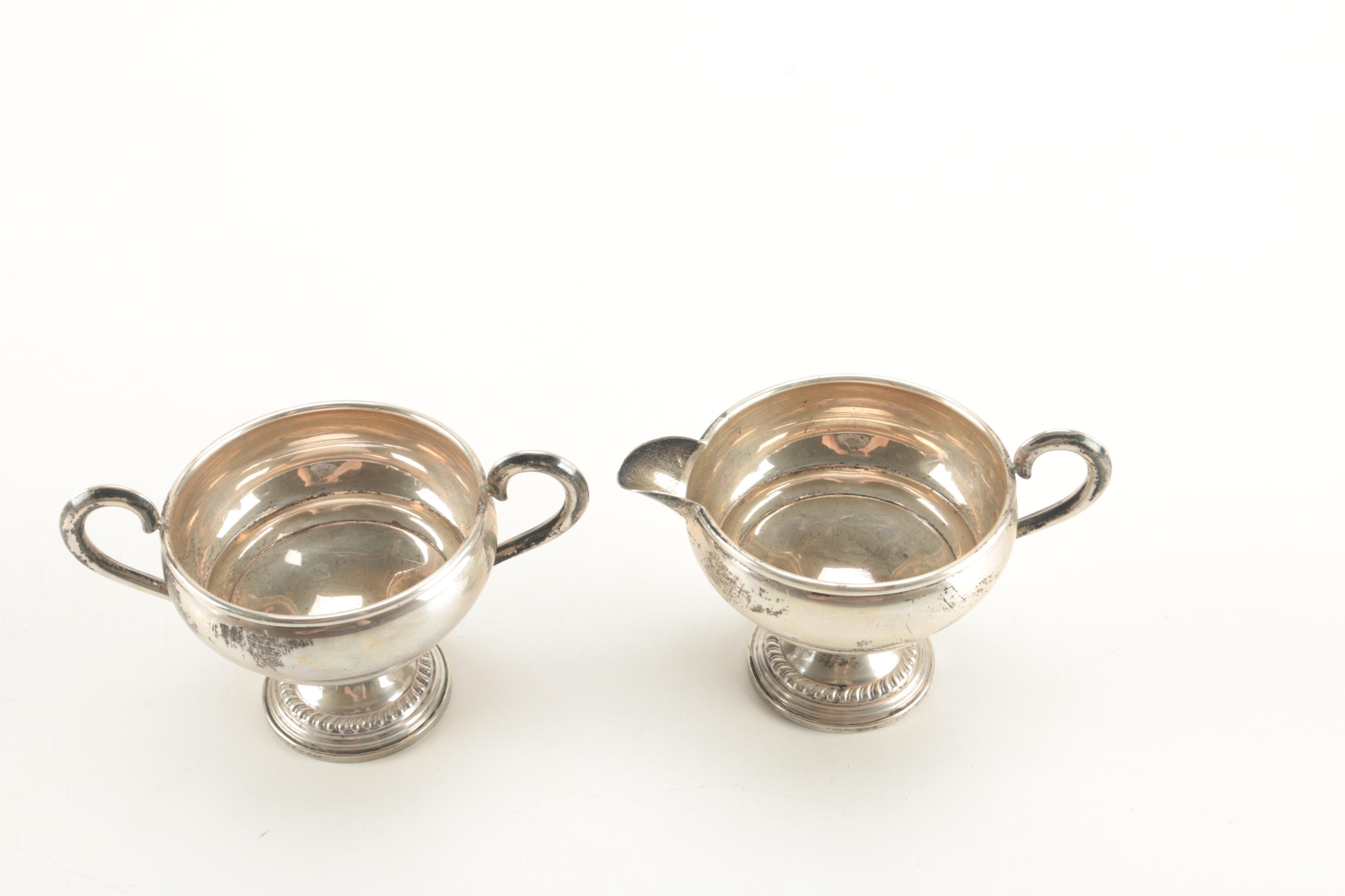Empire Sterling Creamer and Sugar Set With Other Weighted Sterling Silver