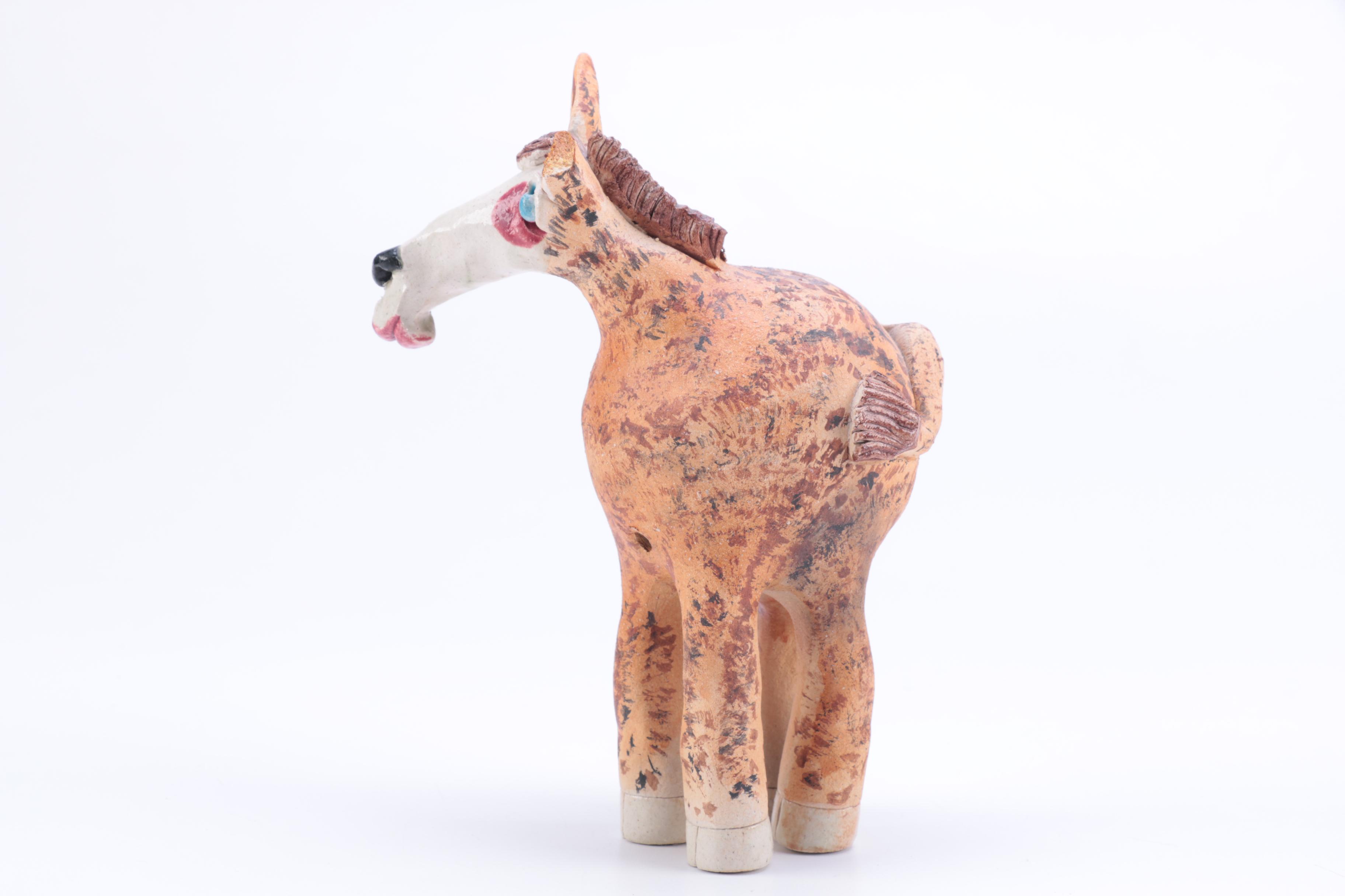 Chris Moses Art Pottery Animal Whistle Figurines