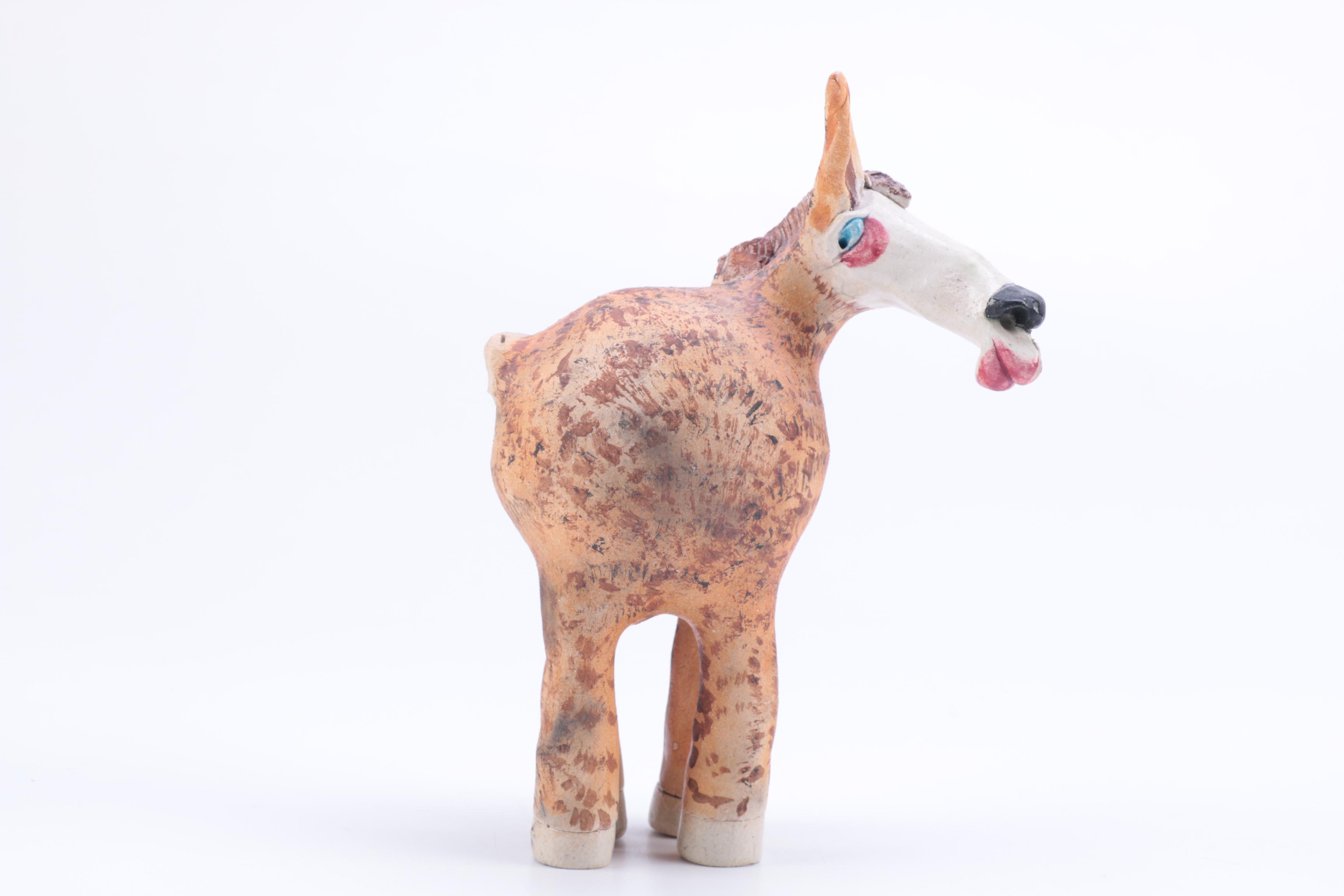 Chris Moses Art Pottery Animal Whistle Figurines