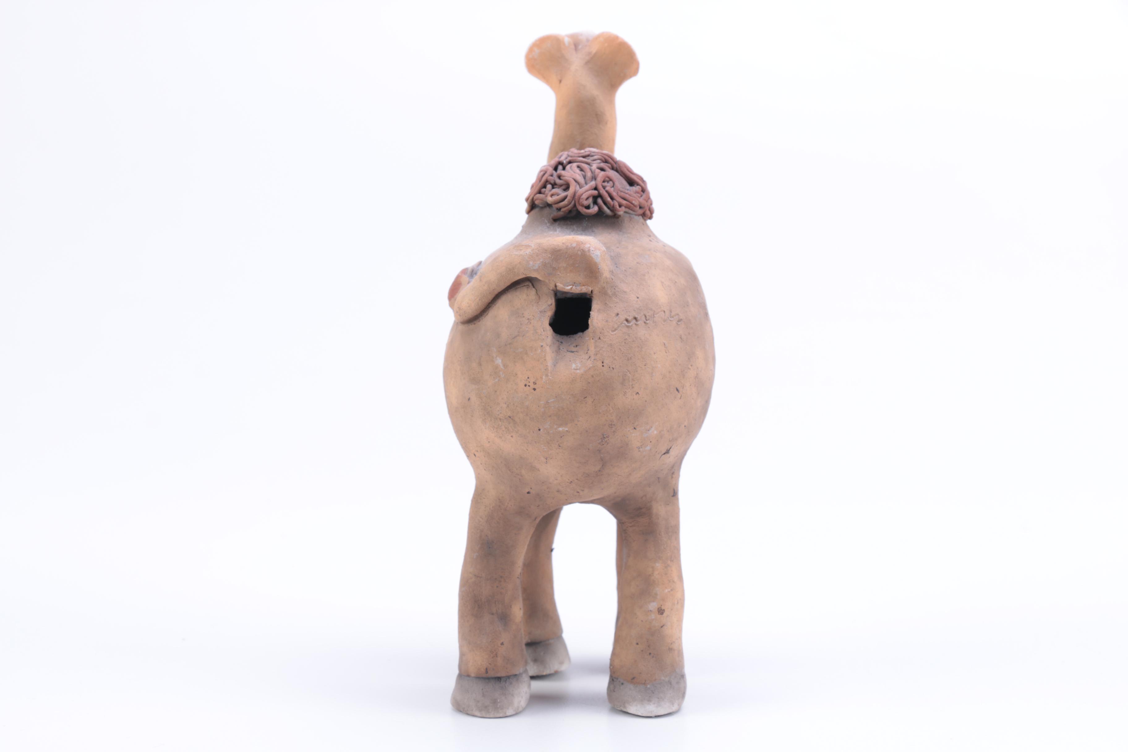 Chris Moses Art Pottery Animal Whistle Figurines