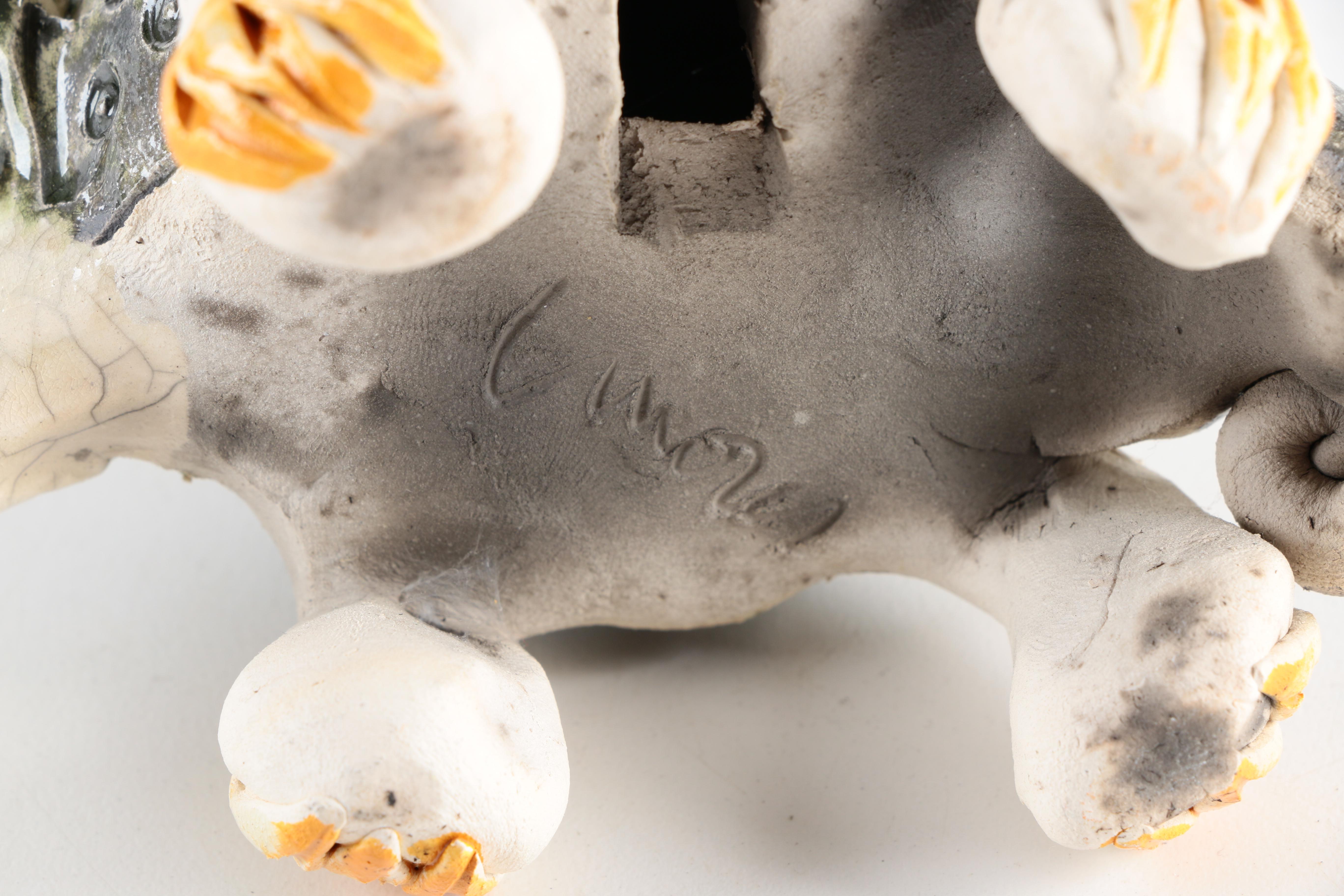 Chris Moses Art Pottery Animal Whistle Figurines