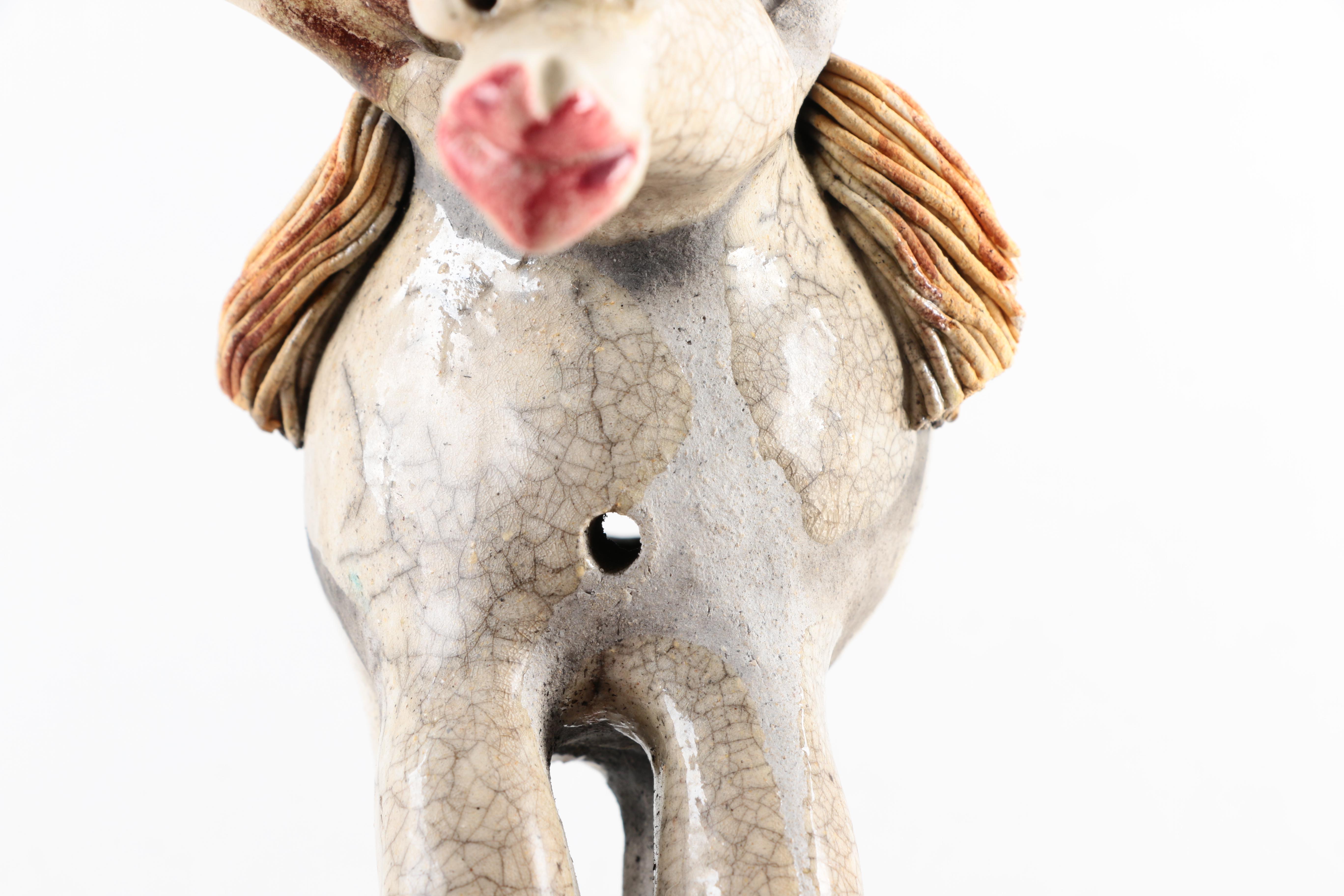 Chris Moses Art Pottery Animal Whistle Figurines