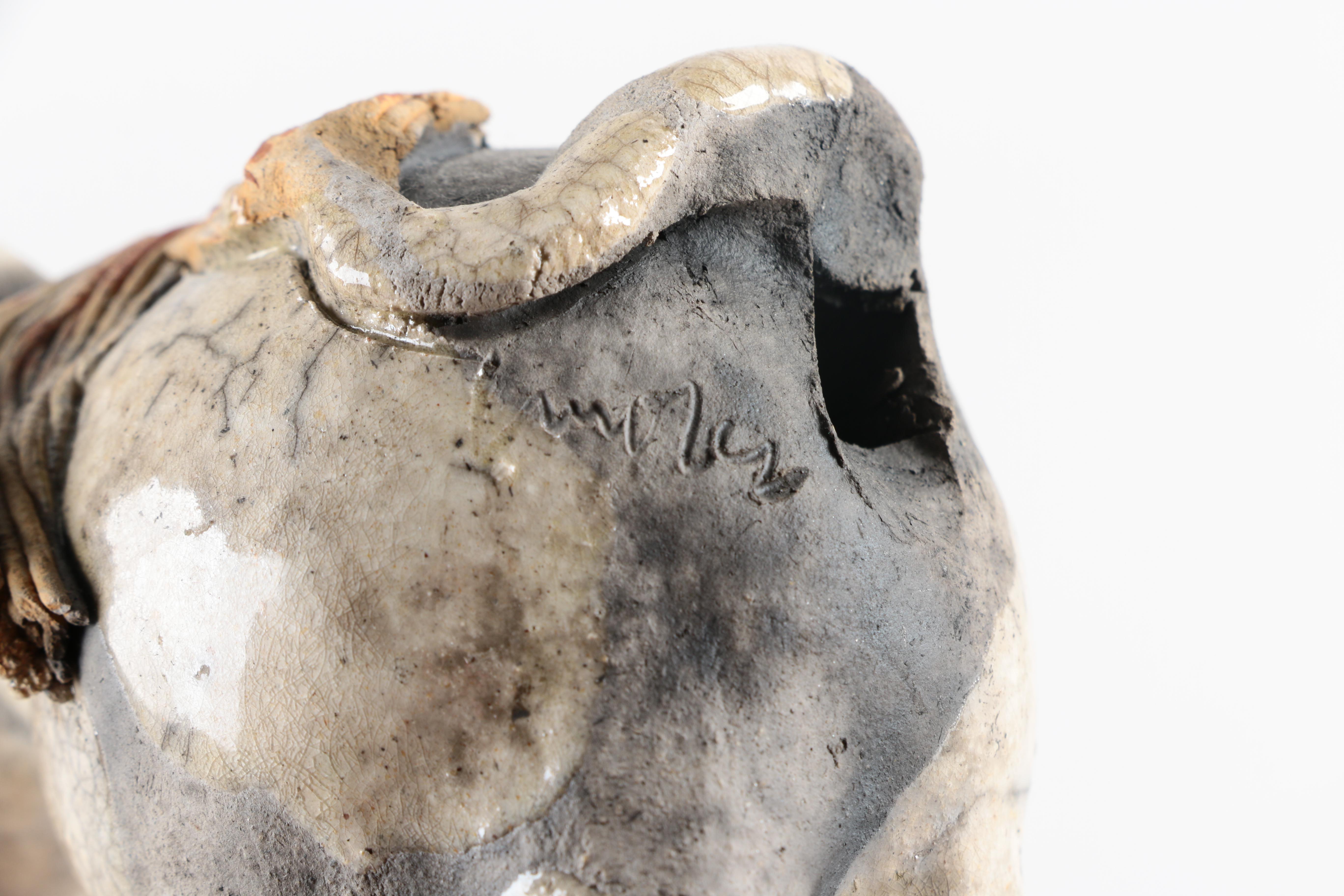 Chris Moses Art Pottery Animal Whistle Figurines