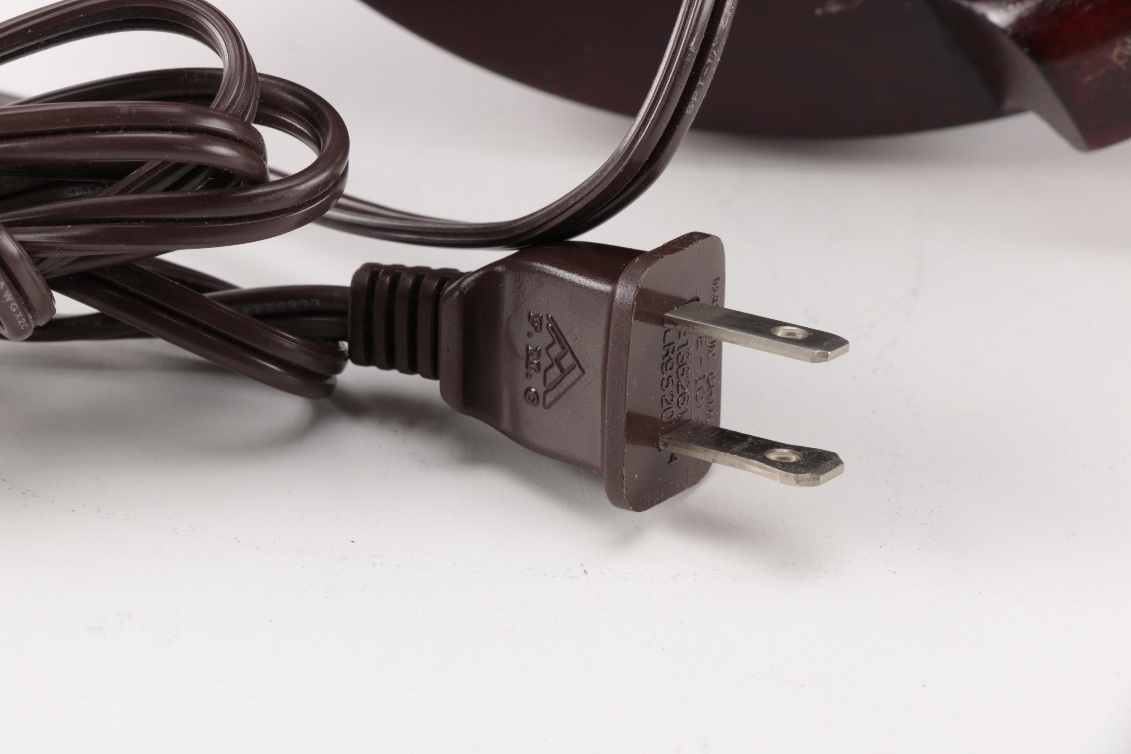 Blue Floral and Candle Style Ceramic Lamp