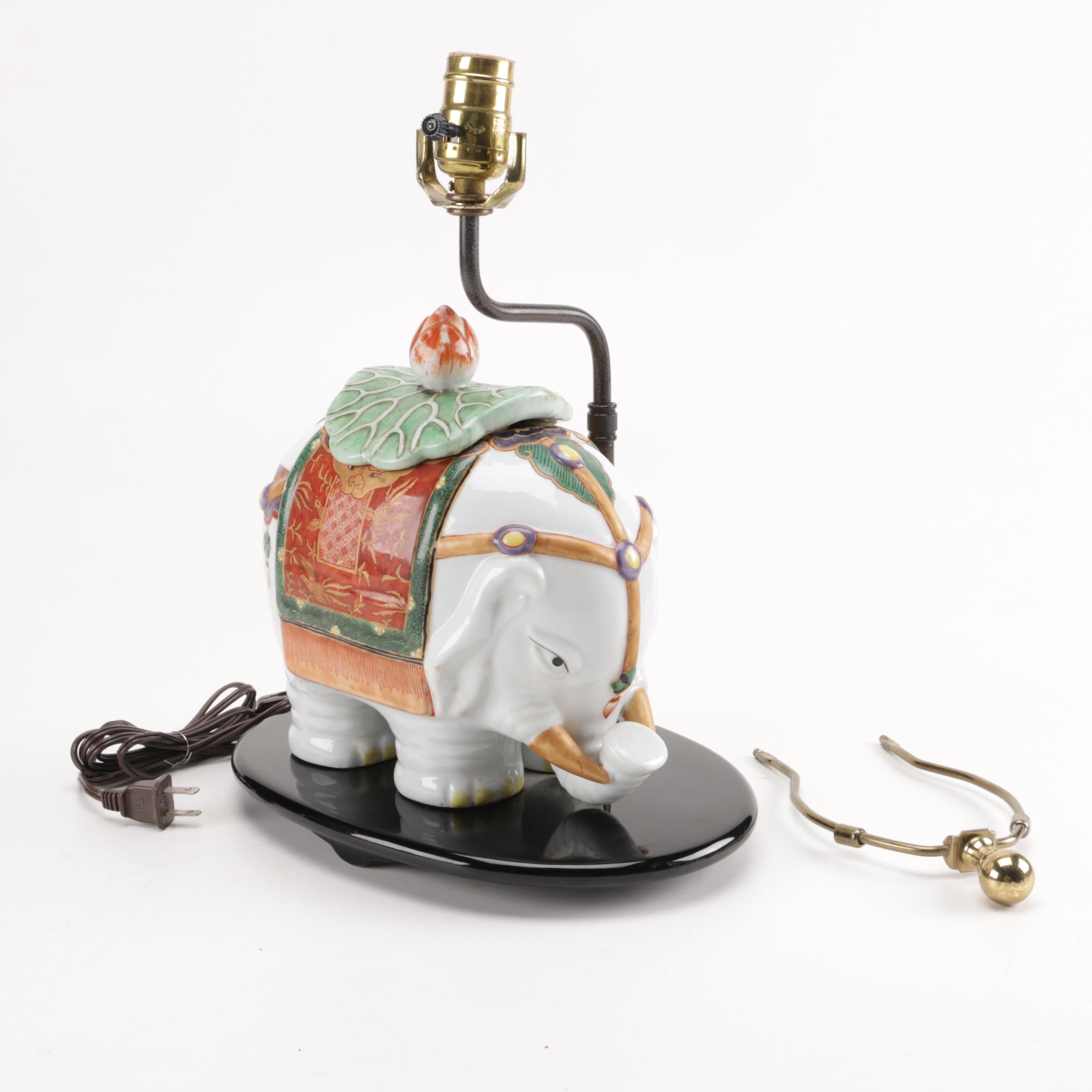 Ceramic Elephant Lamp