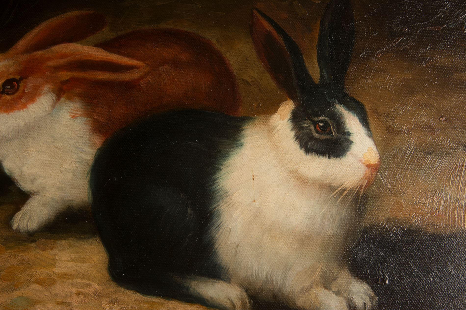Oil Painting on Canvas of Rabbits