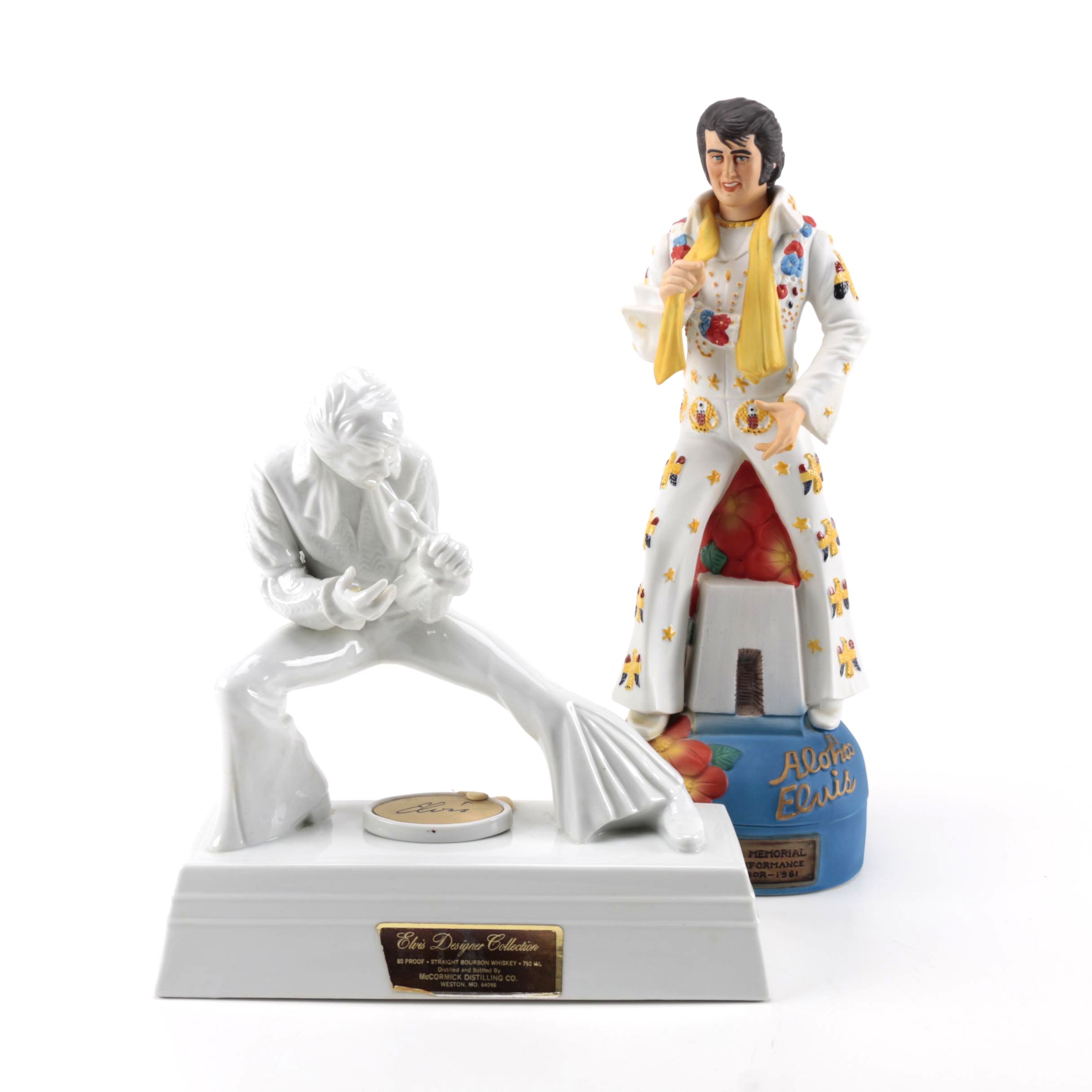 McCormick Elvis Presley Figural Decanters Including Musical Decanter