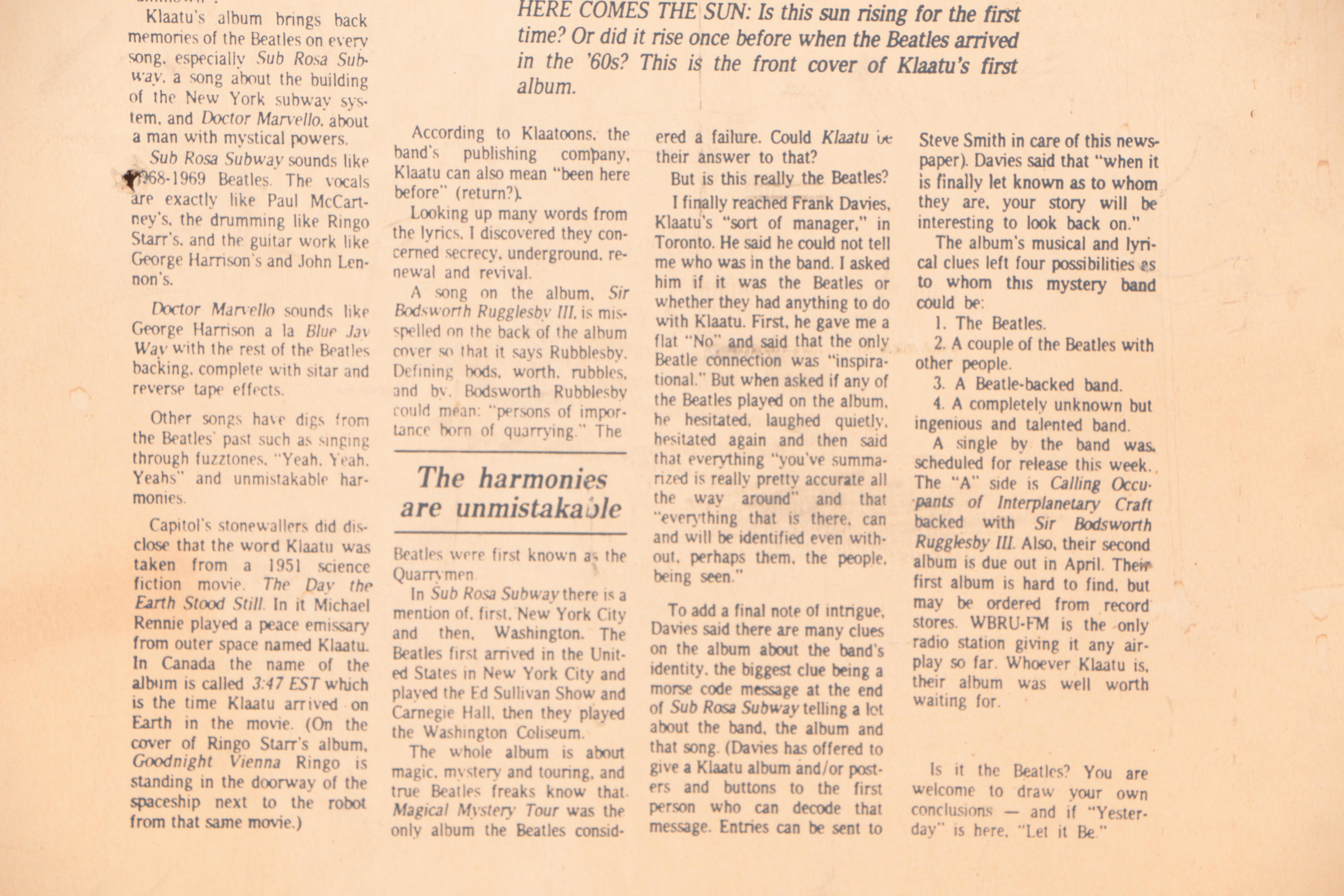 Record Store Promotional The Beatles "Love Songs" Album Cover