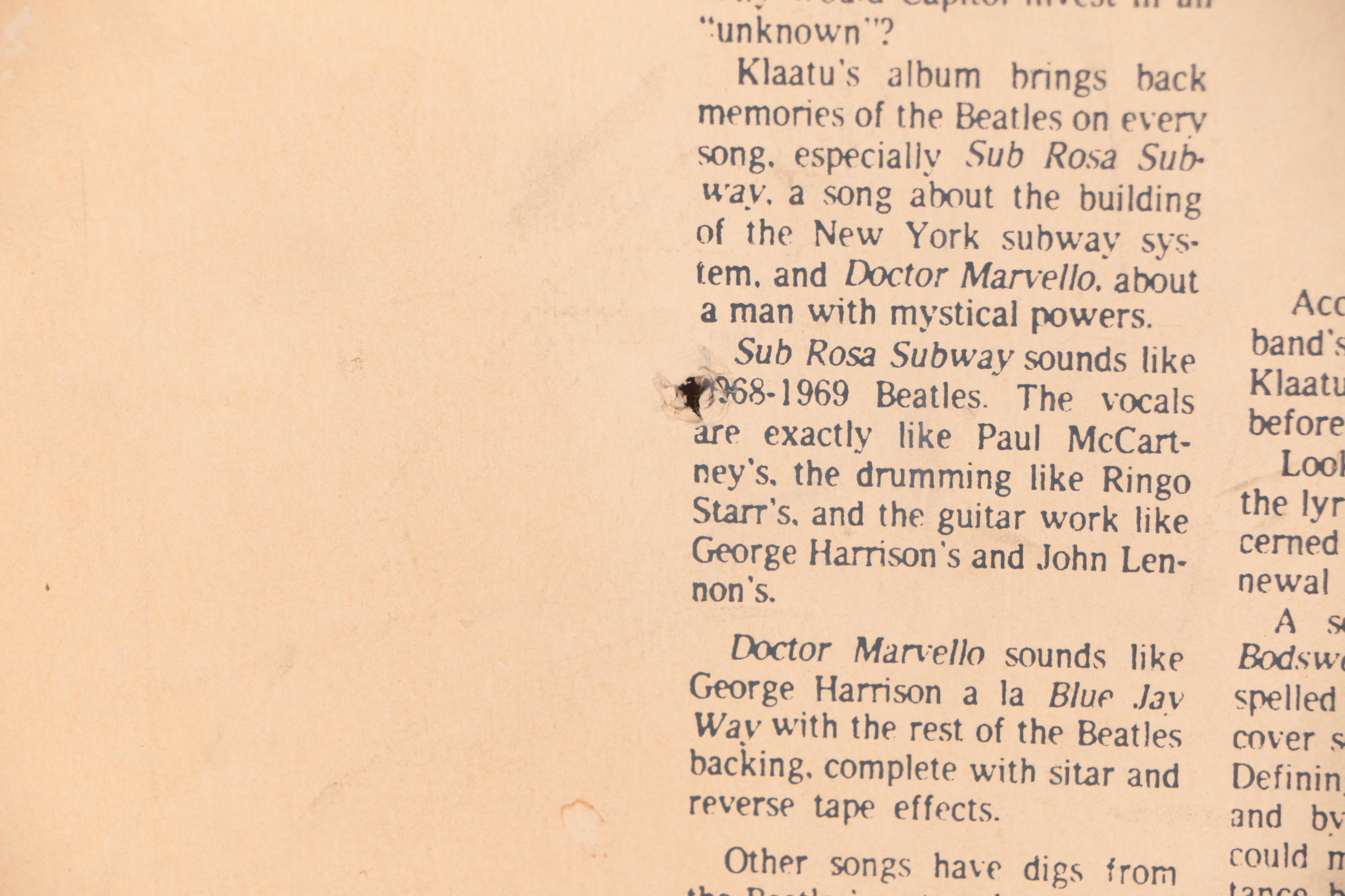 Record Store Promotional The Beatles "Love Songs" Album Cover