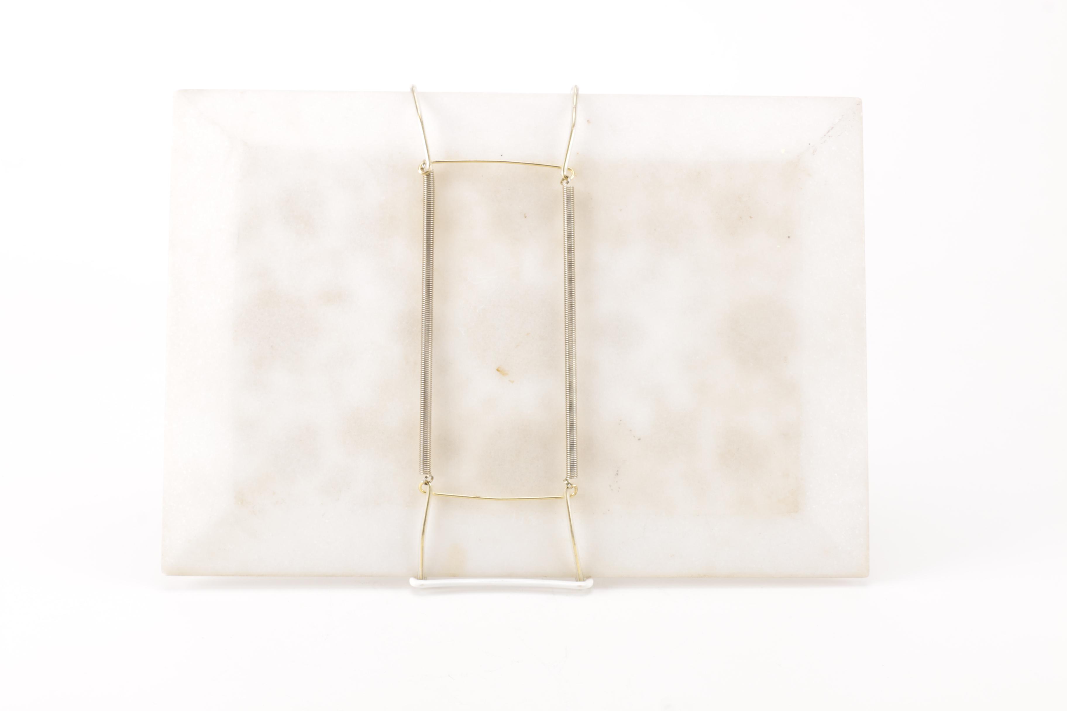 Marble Tray With Malachite and Mother of Pearl Inlay