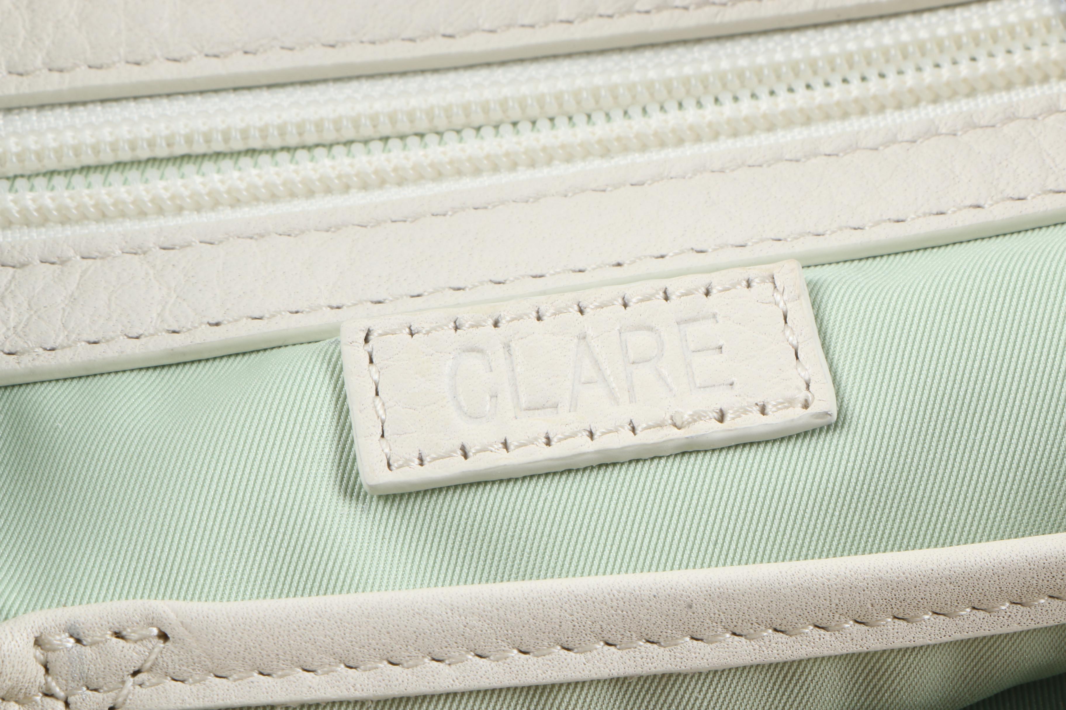 Clare 2 in 1 White Leather Purses
