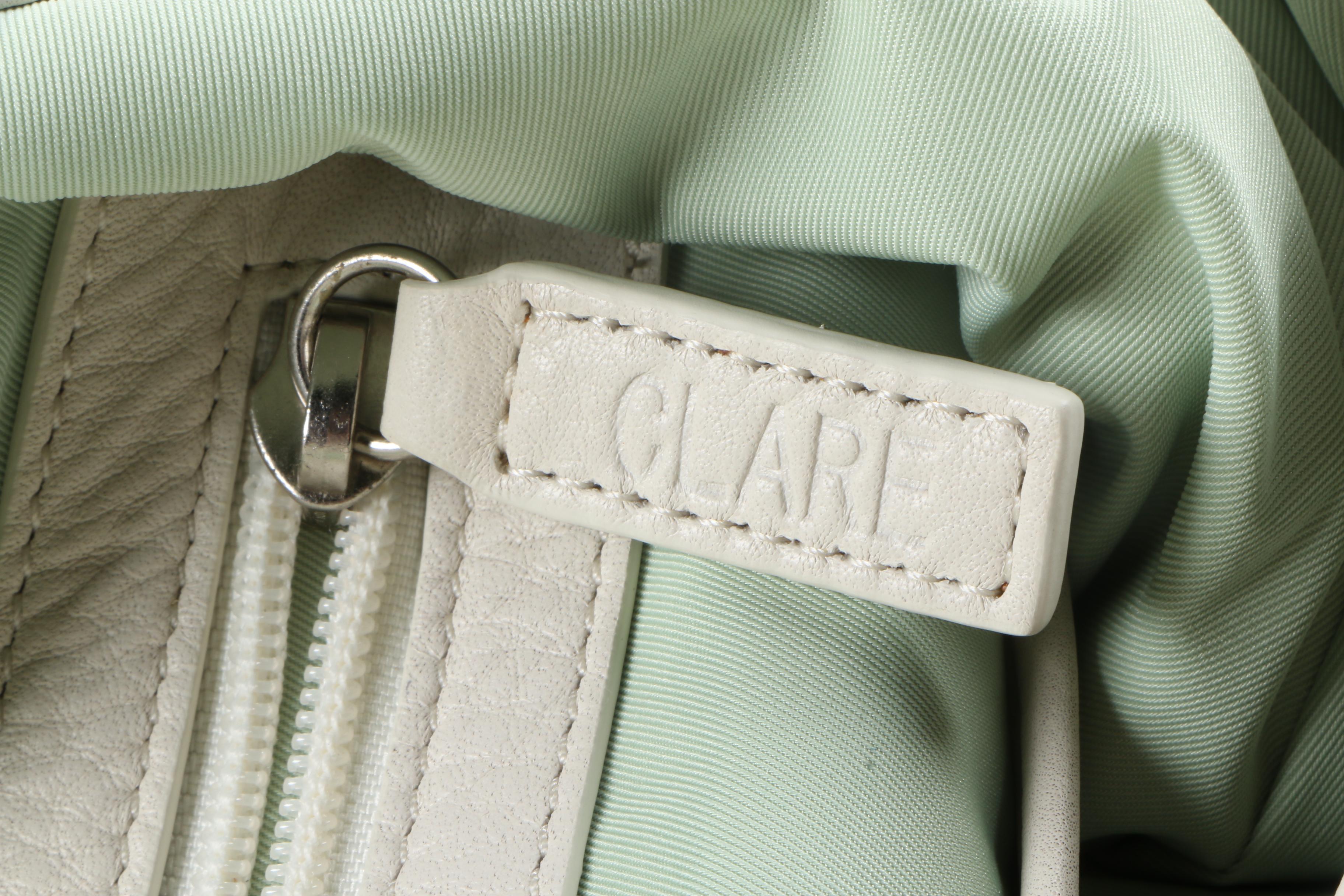 Clare 2 in 1 White Leather Purses
