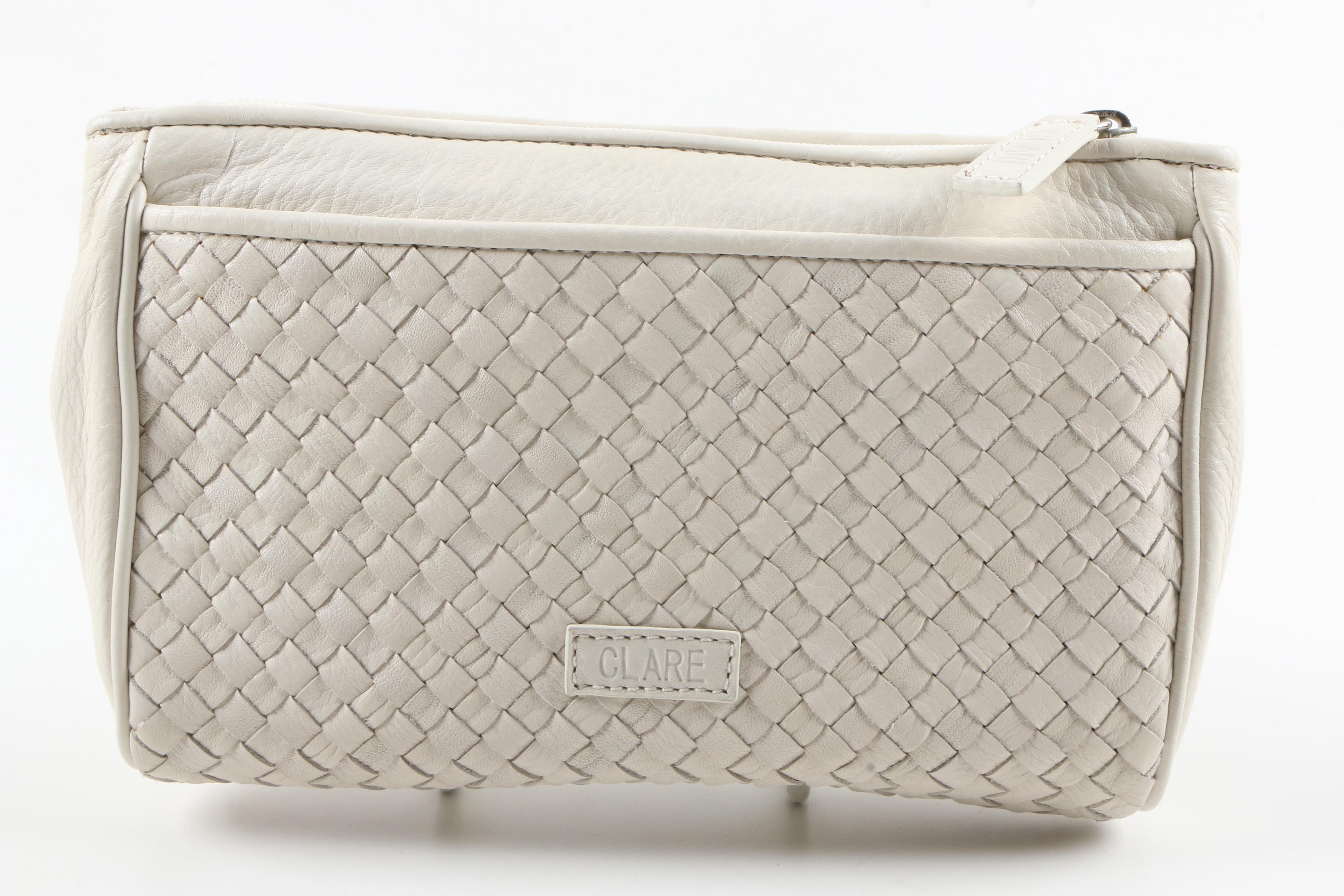 Clare 2 in 1 White Leather Purses