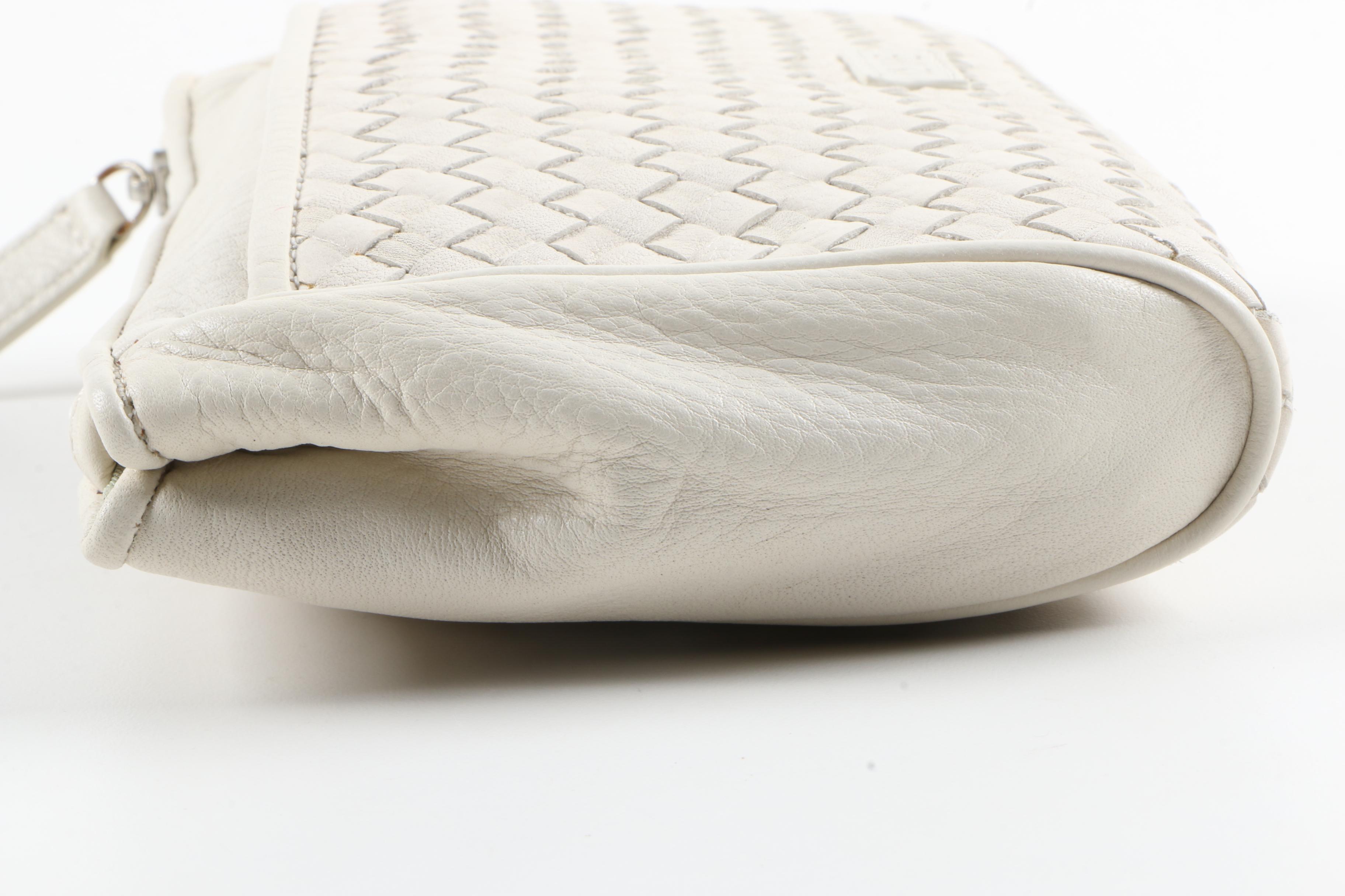 Clare 2 in 1 White Leather Purses