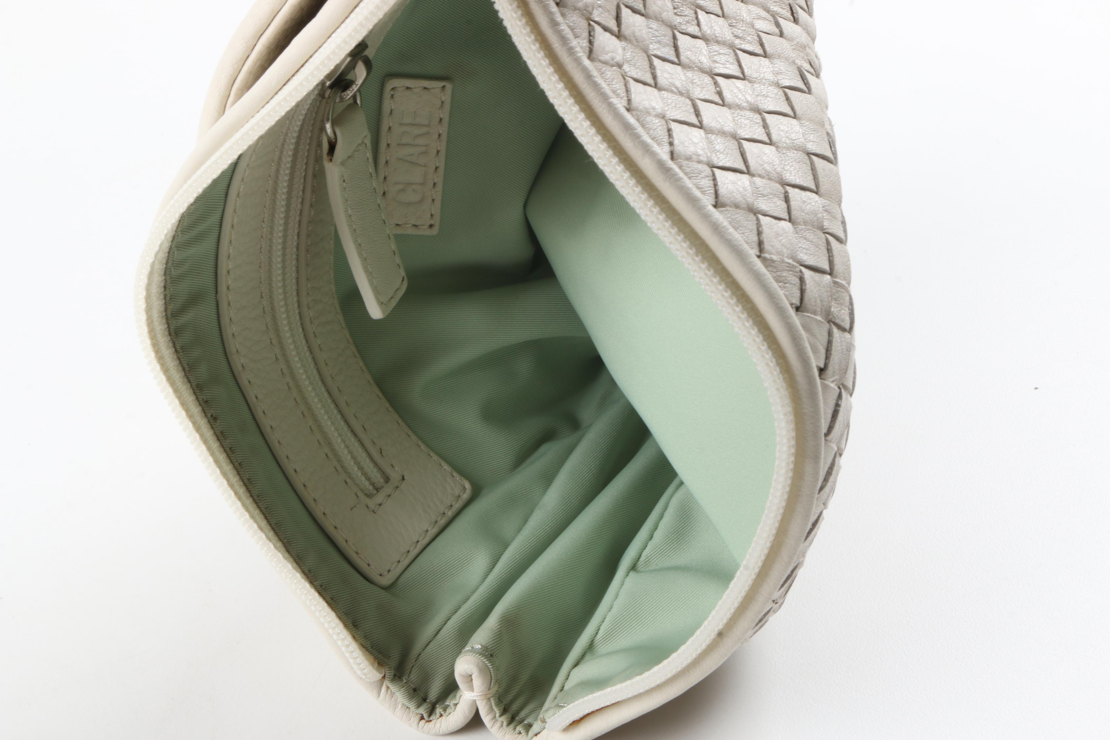 Clare 2 in 1 White Leather Purses