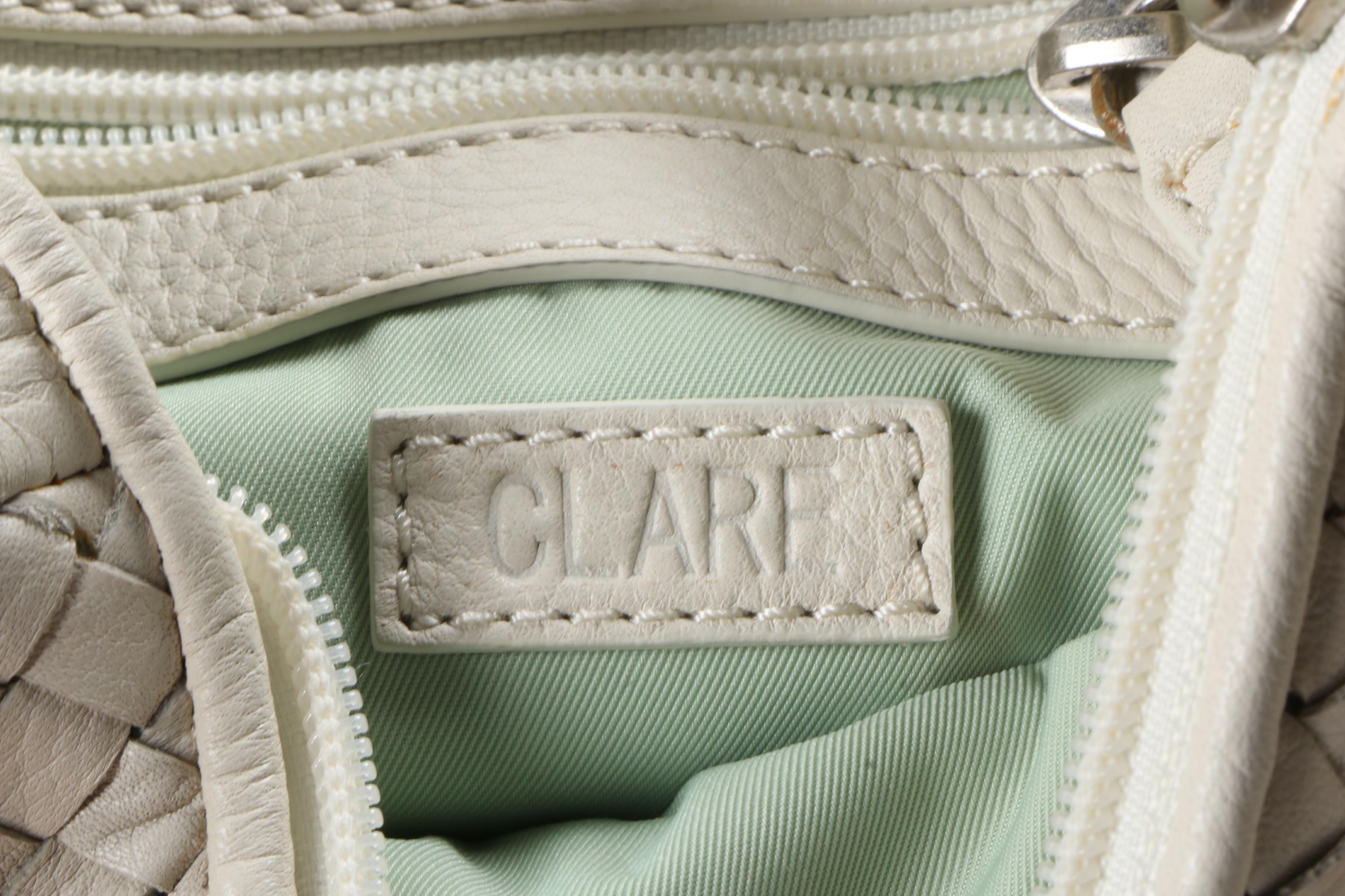 Clare 2 in 1 White Leather Purses