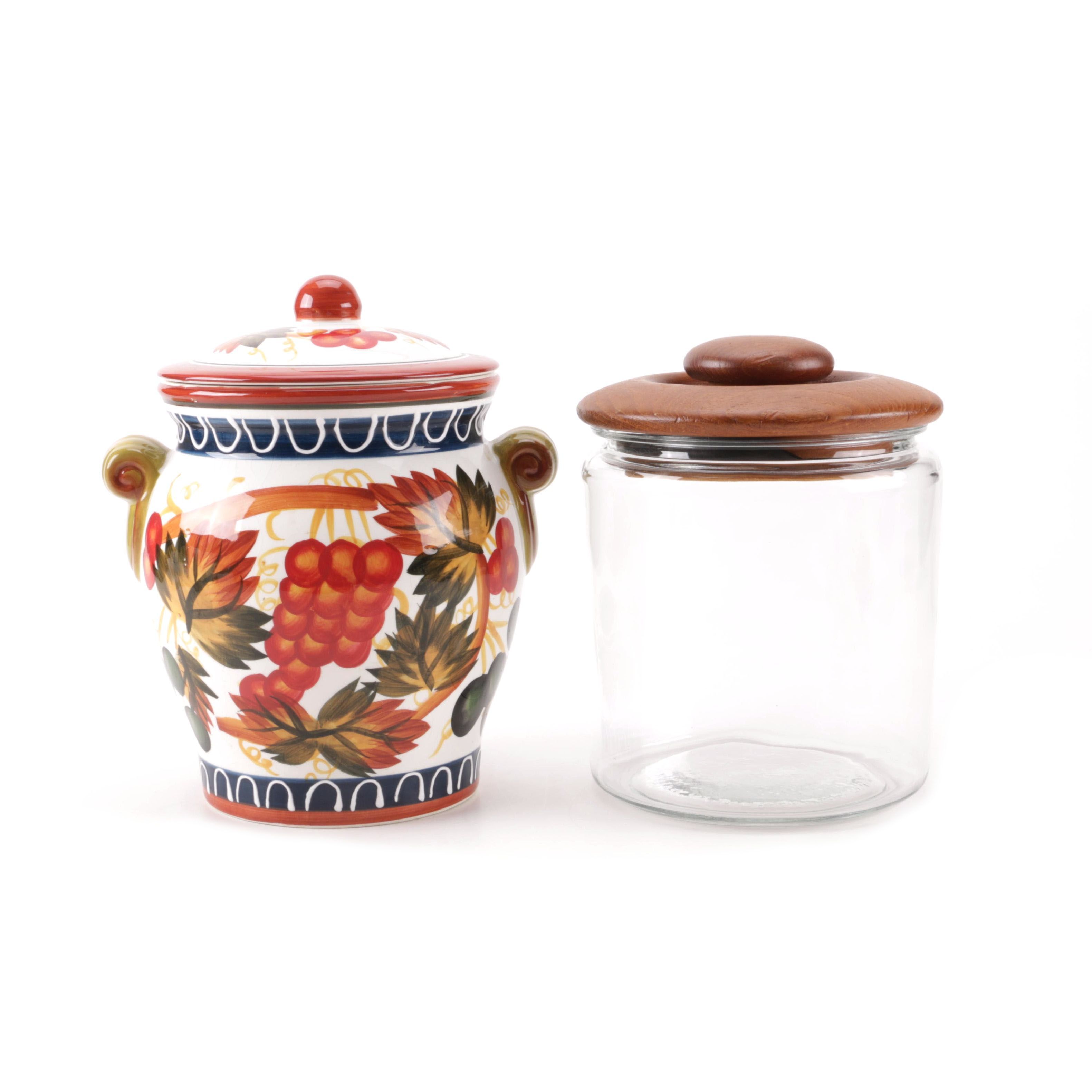 Lidded Canisters Featuring Nonni's Ceramic Jar