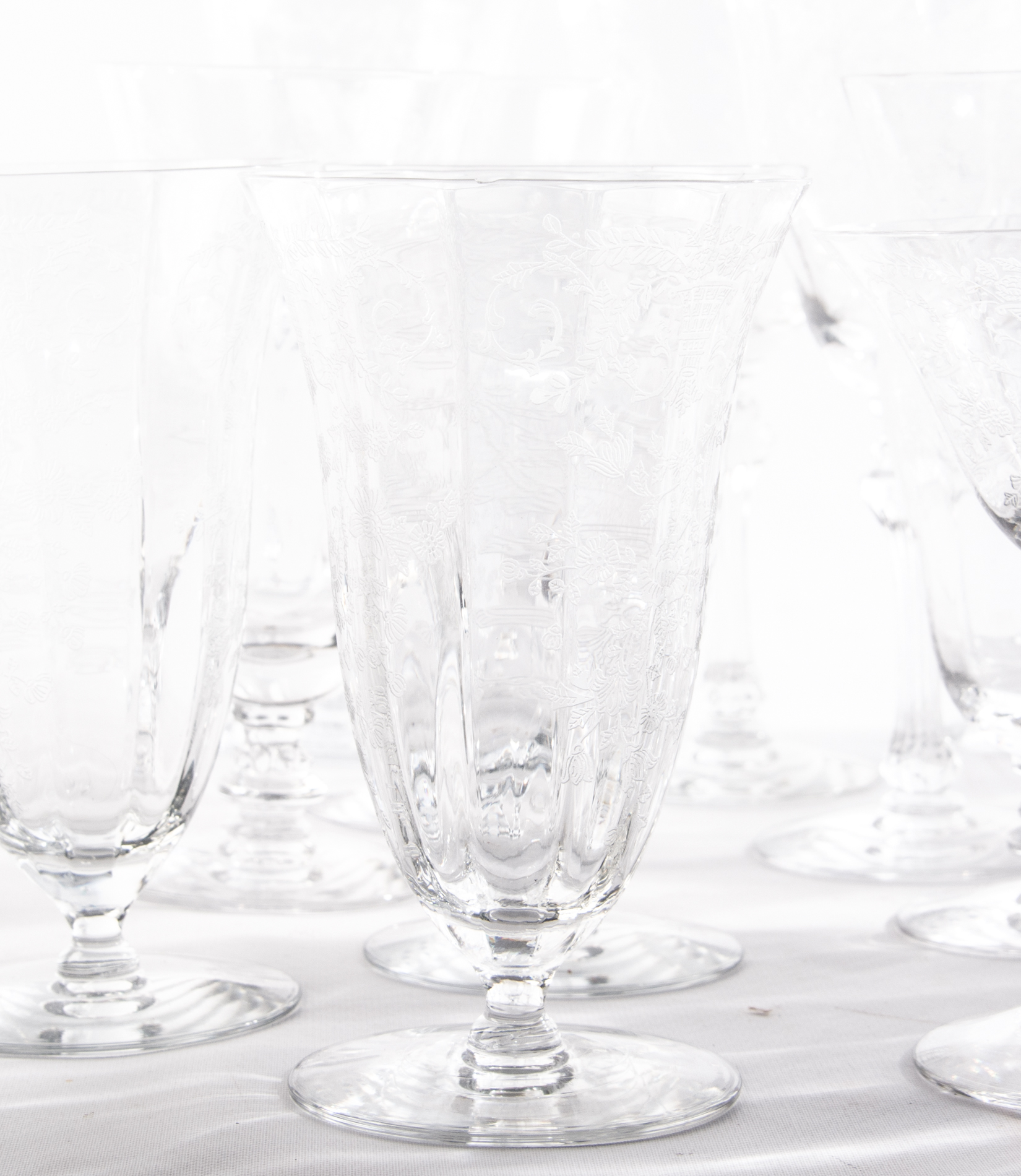 Collection of Tiffin Stemware Including "Persian Pheasant"