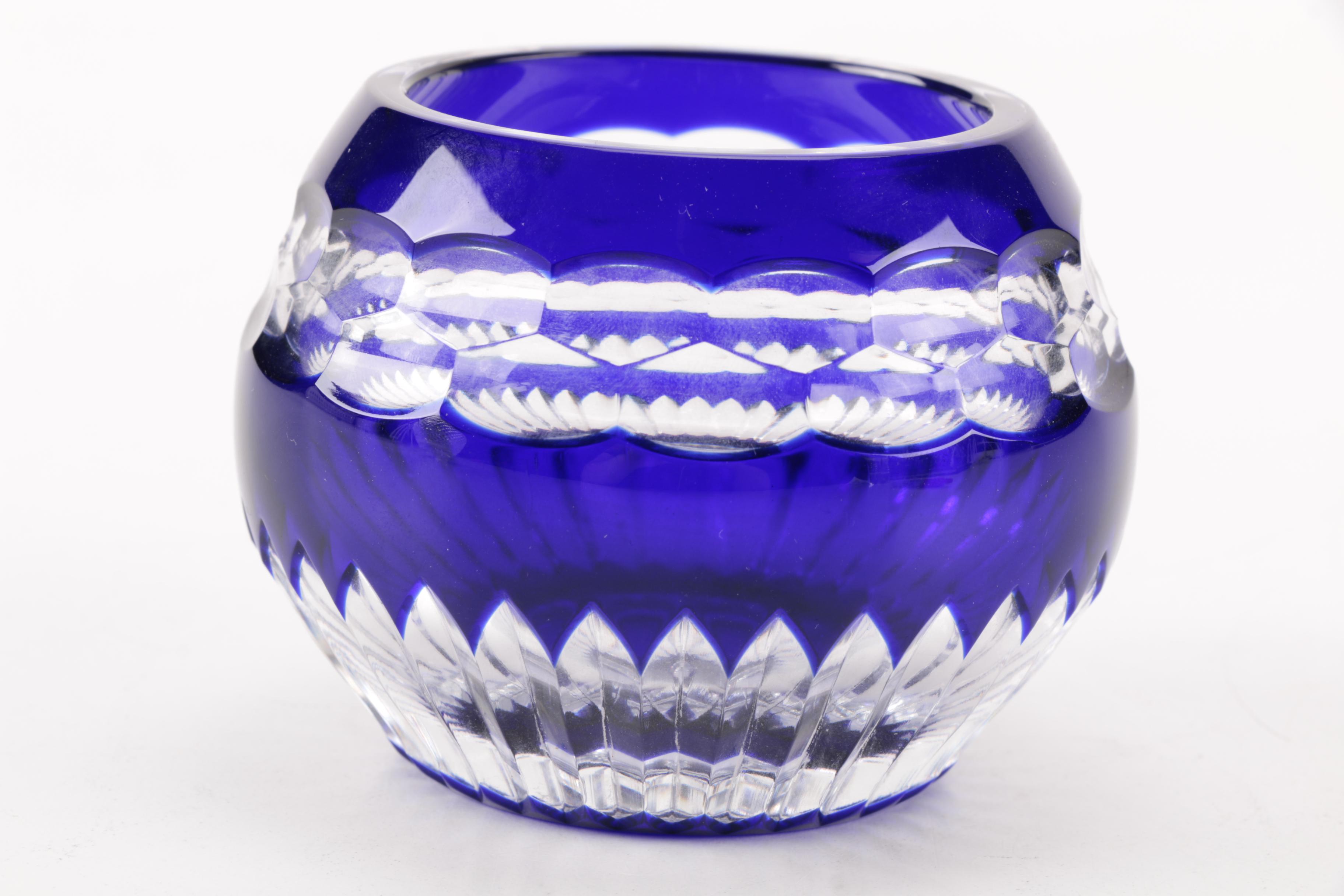 Pair of Bulbous Crystal Vases