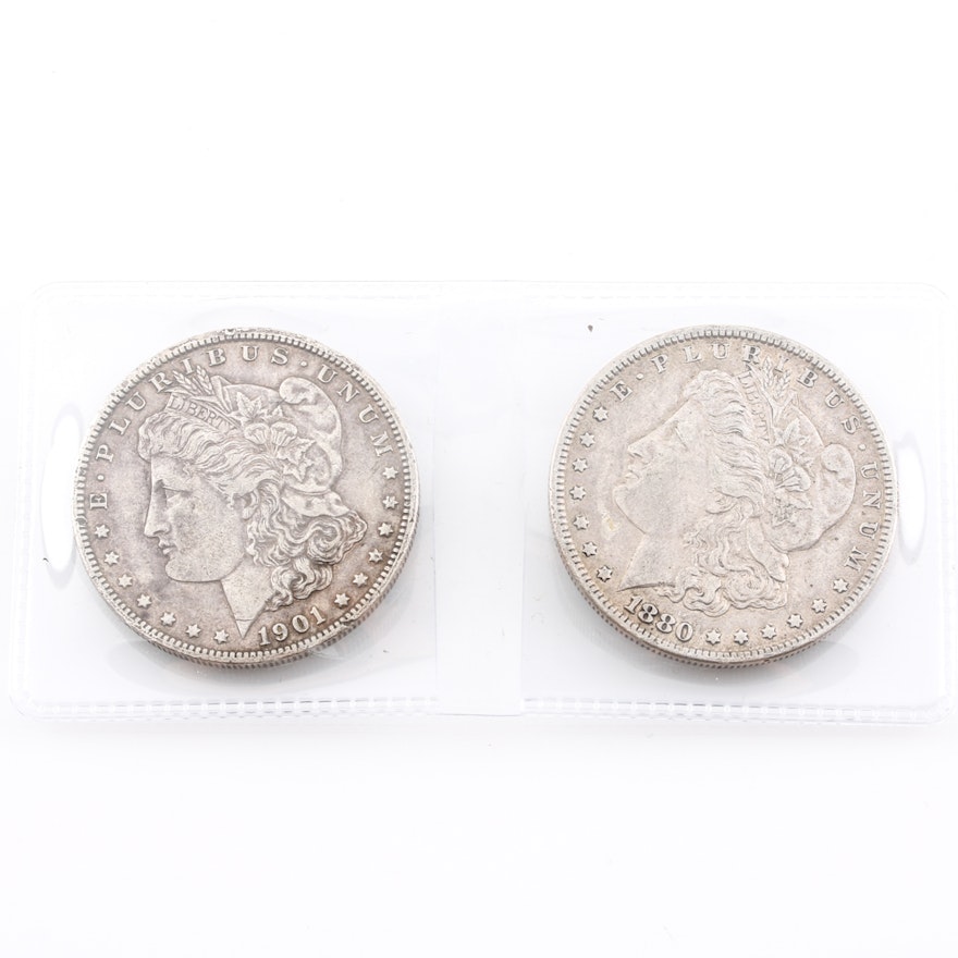 1880 and 1901-O Silver Morgan Dollars