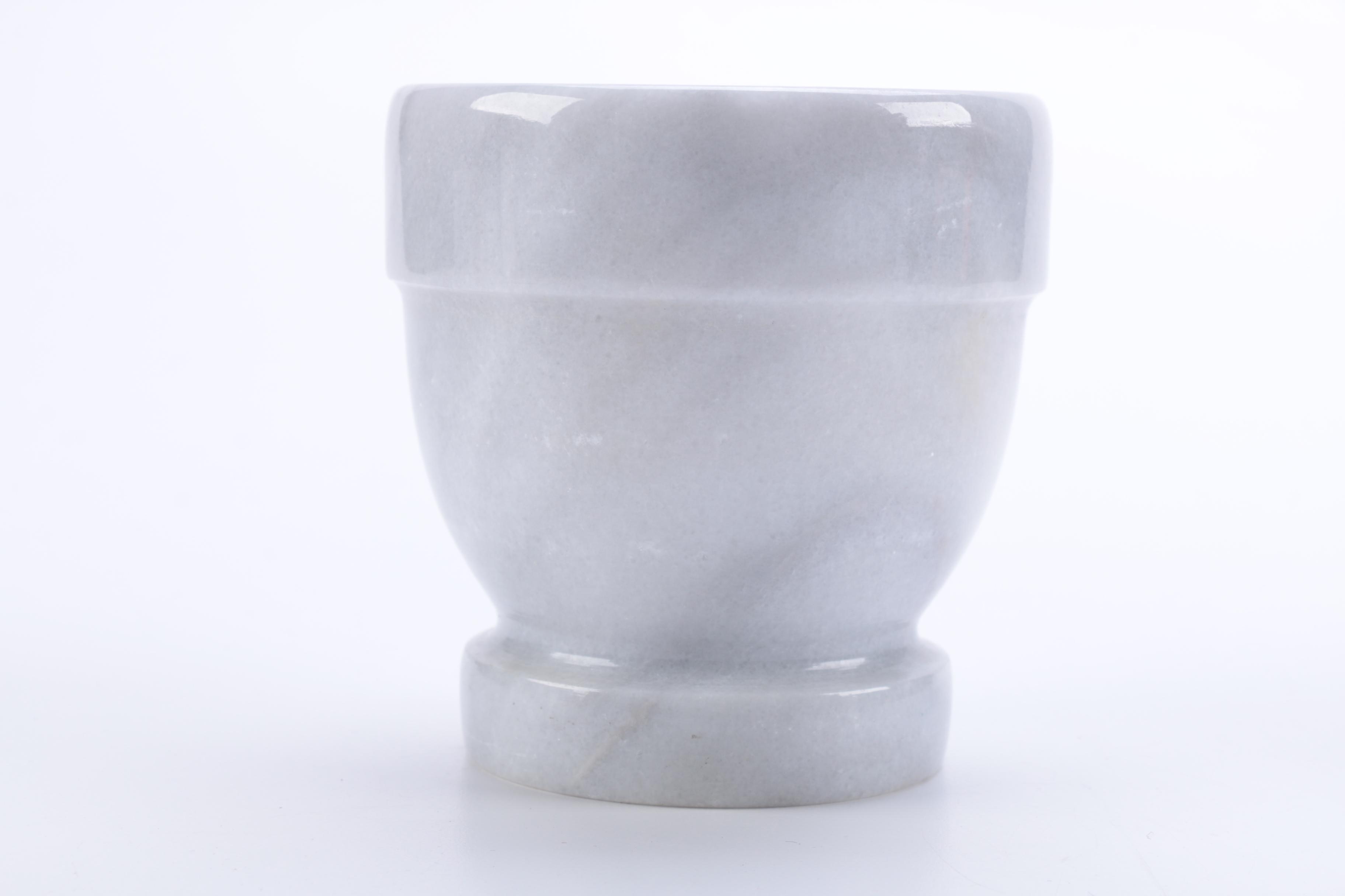 Light Gray Marble Mortar and Pestle