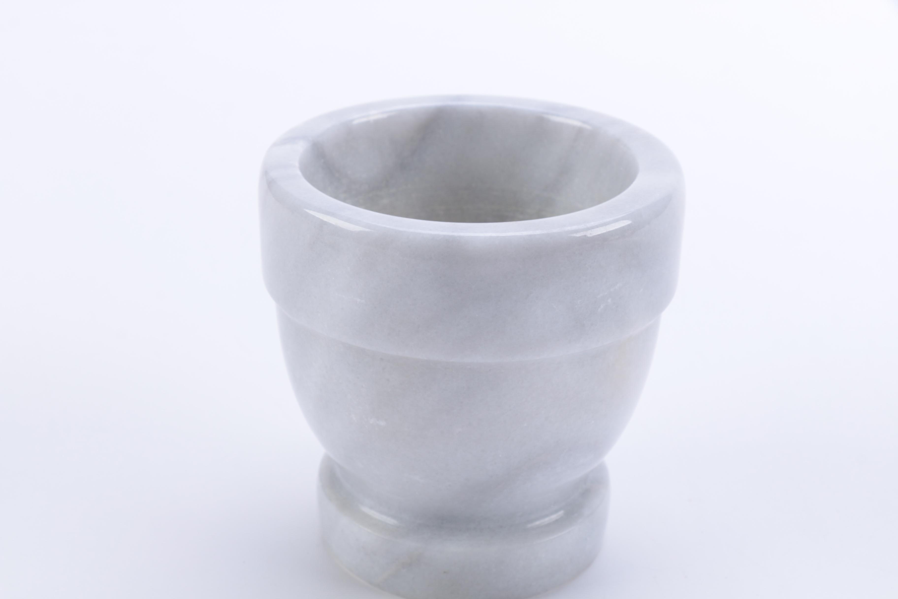 Light Gray Marble Mortar and Pestle