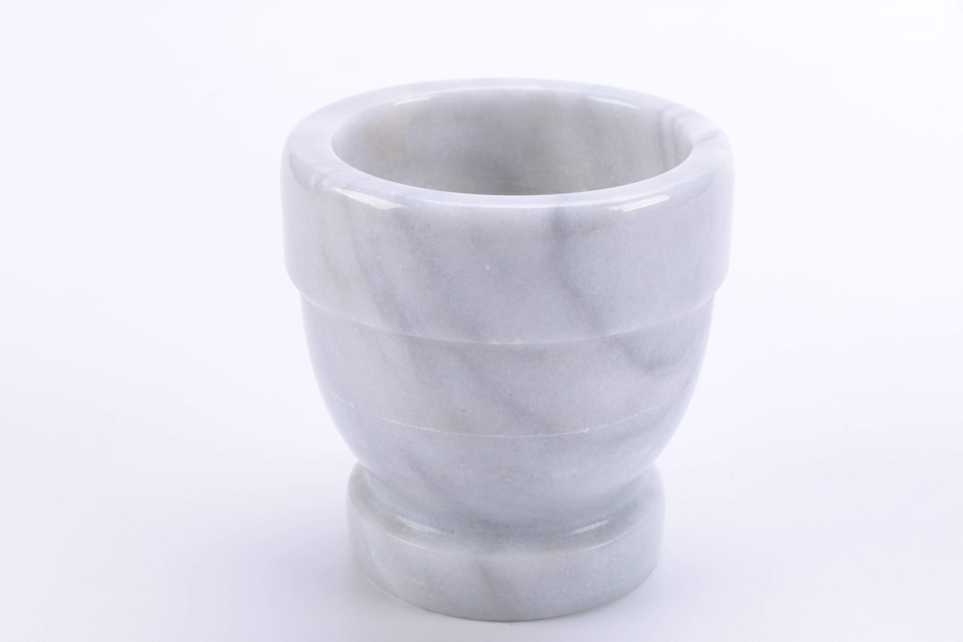 Light Gray Marble Mortar and Pestle