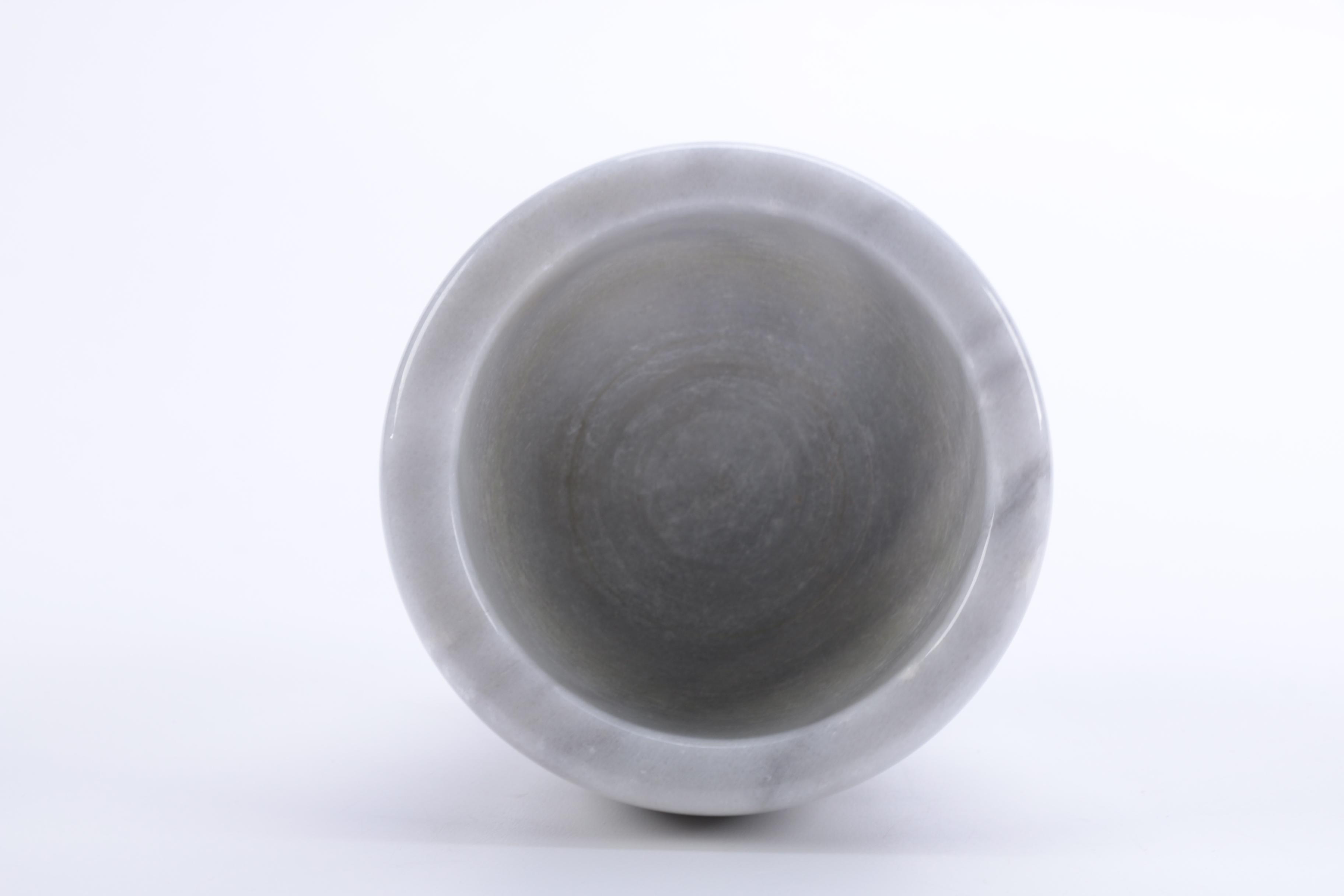 Light Gray Marble Mortar and Pestle