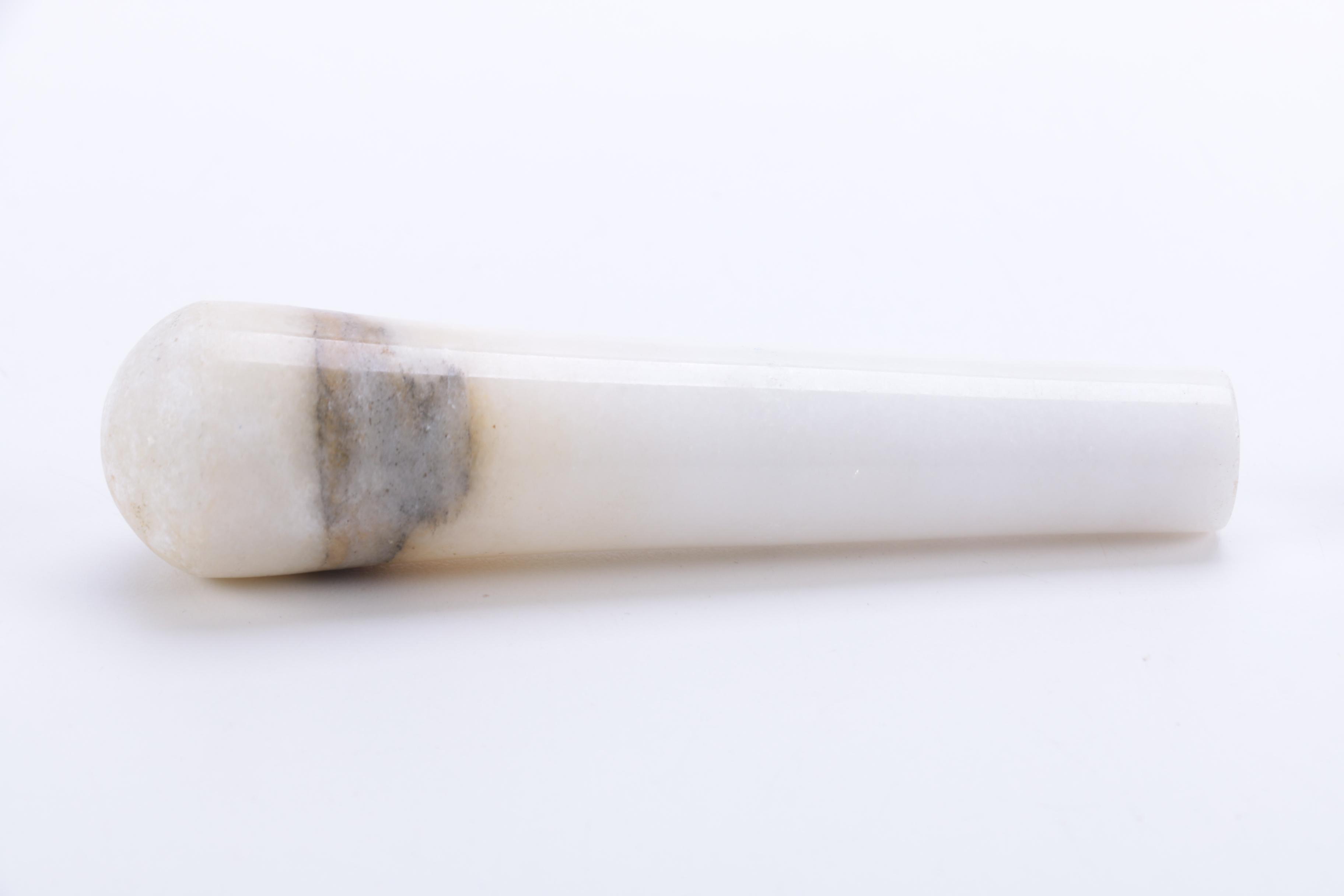 Light Gray Marble Mortar and Pestle