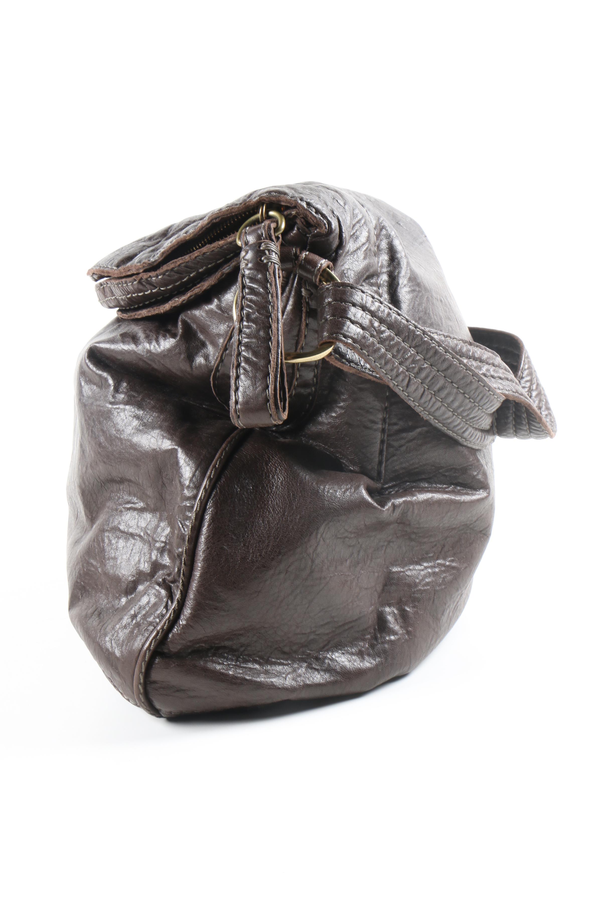 Rissetto Dark Brown Vegetable Dyed Italian Leather Handbag