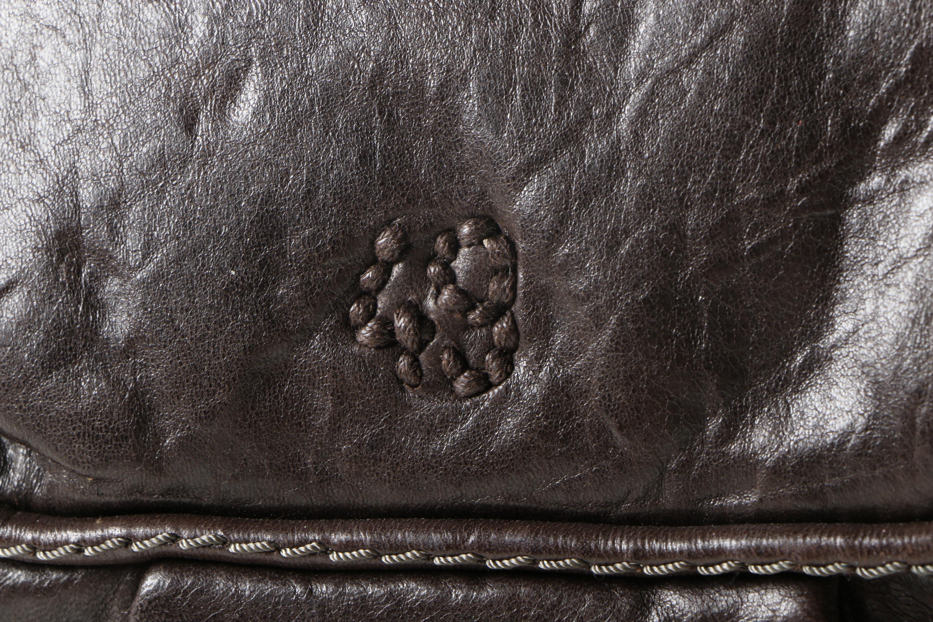 Rissetto Dark Brown Vegetable Dyed Italian Leather Handbag