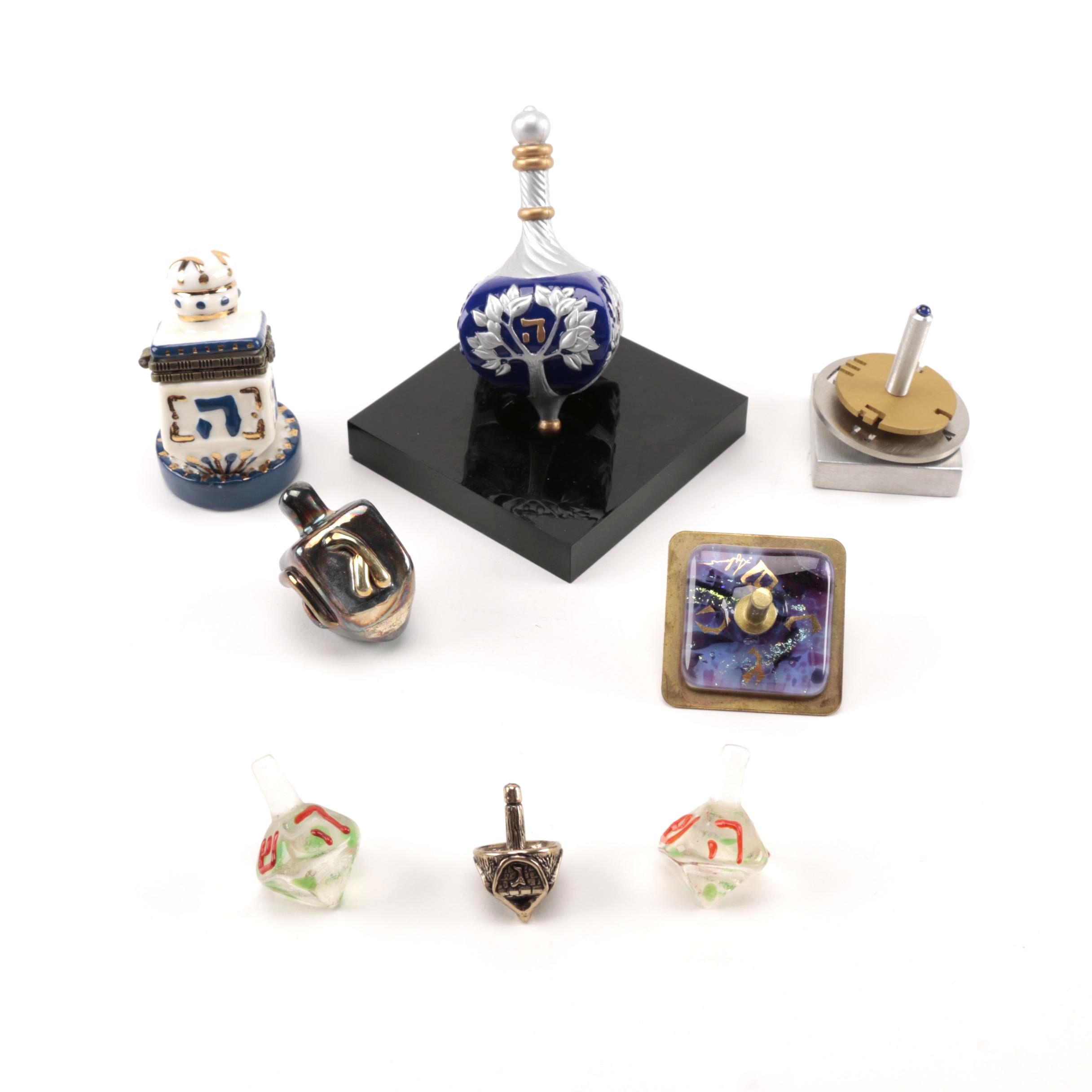 Decorative Glass, Ceramic and Metal Dreidels