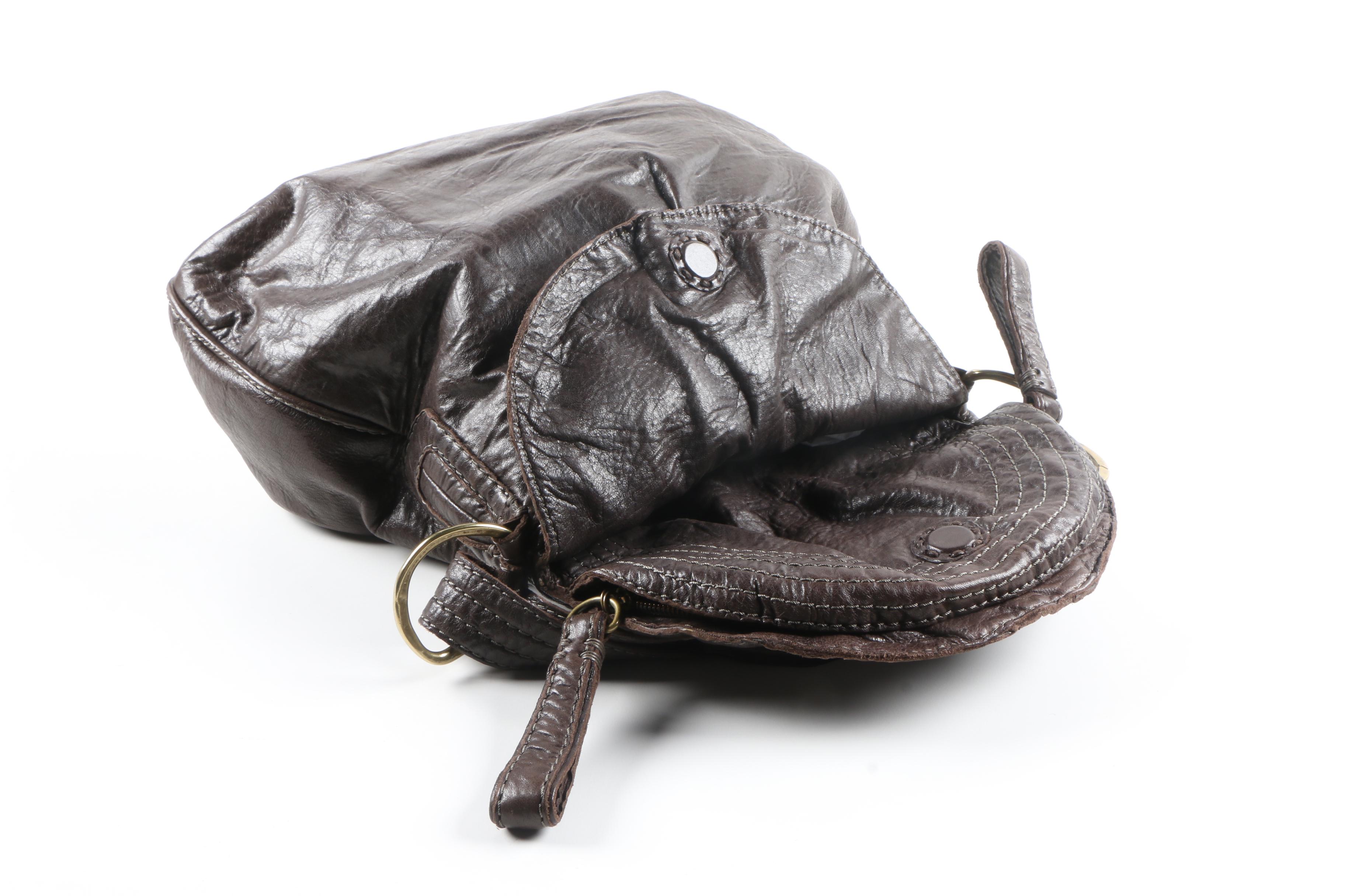 Rissetto Dark Brown Vegetable Dyed Italian Leather Handbag