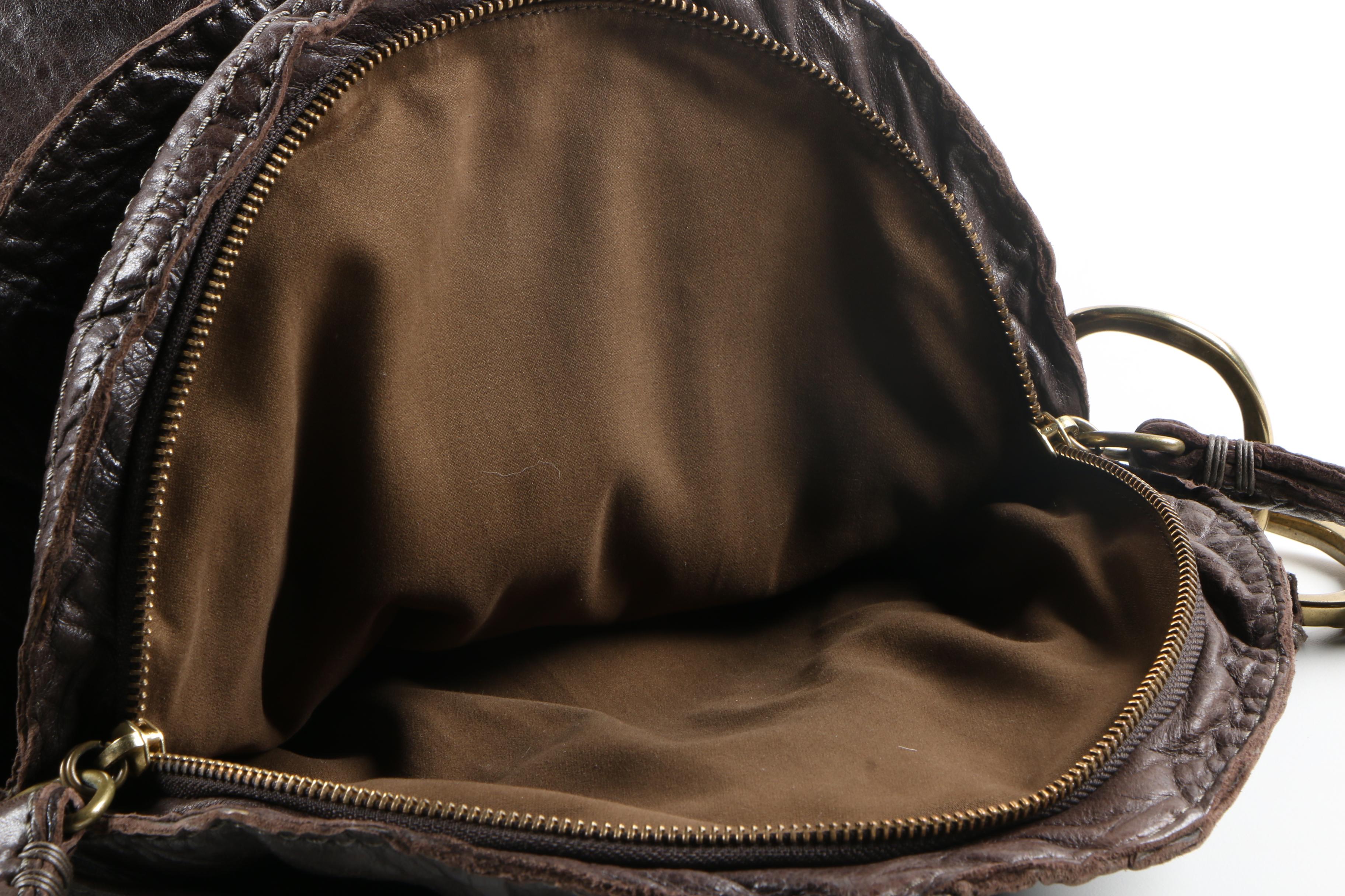 Rissetto Dark Brown Vegetable Dyed Italian Leather Handbag