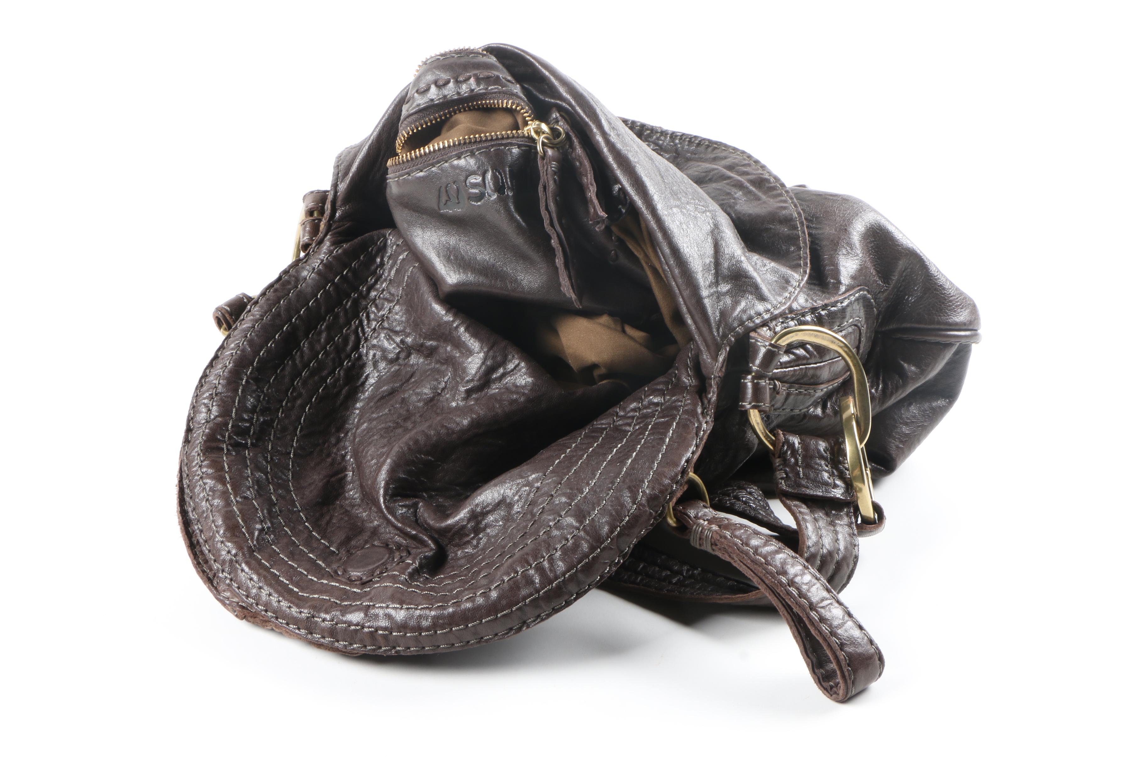 Rissetto Dark Brown Vegetable Dyed Italian Leather Handbag