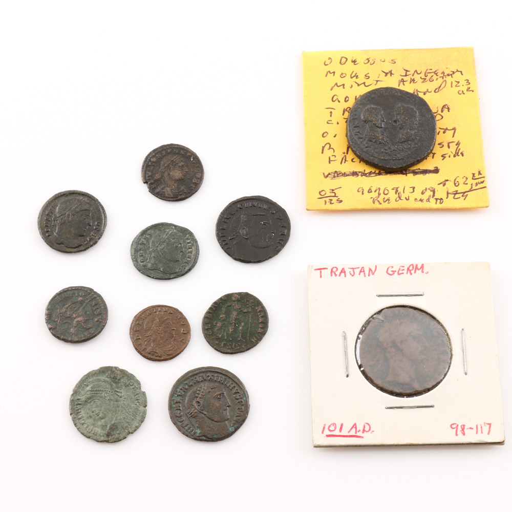 Collection of (11) Bronze and Copper Ancient Roman Coins