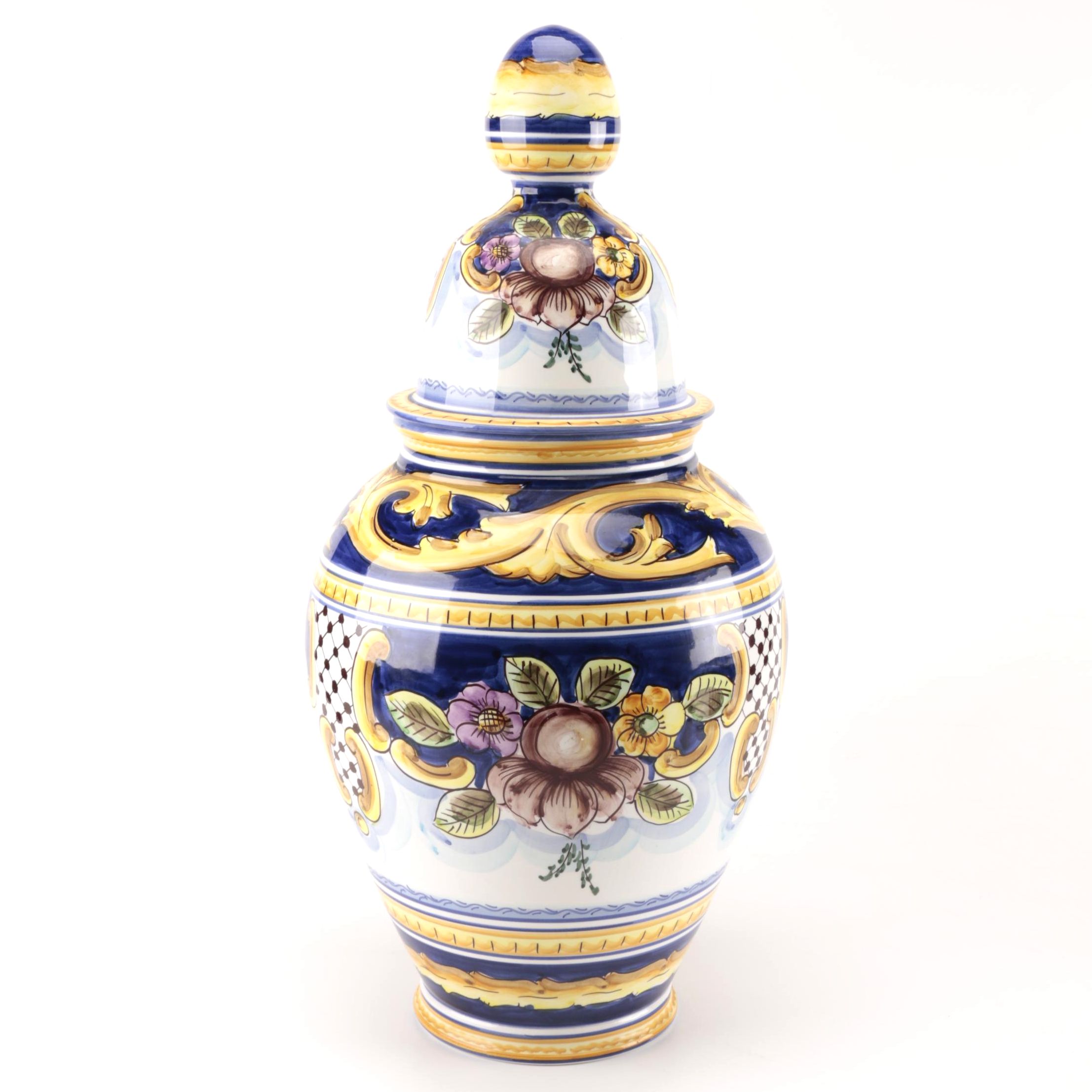Catalina Alcaide Hand-Painted Spanish Urn