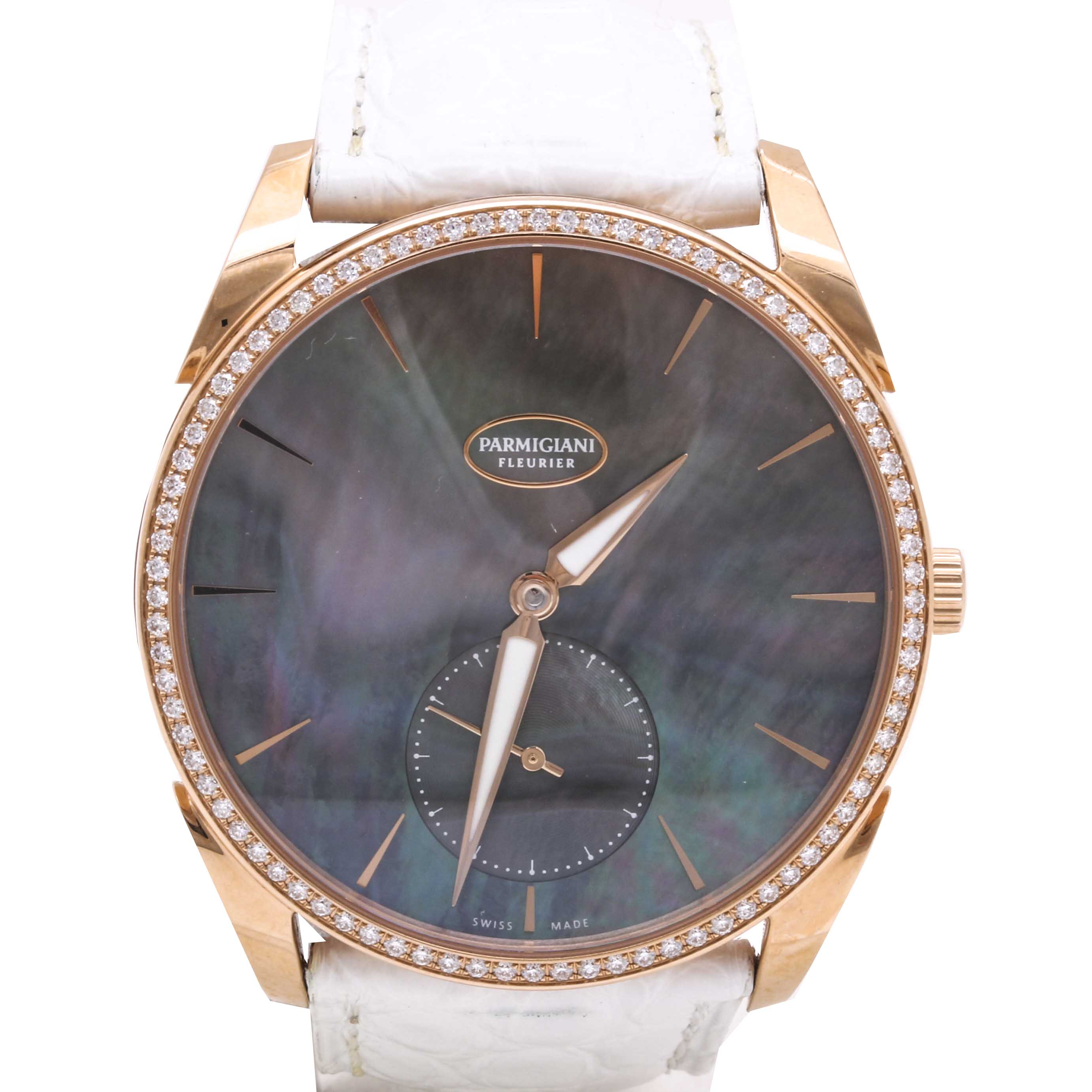 Parmigiani Fleurier Tonda 1950 18K Rose Gold Mother-of-Pearl and Diamond Watch