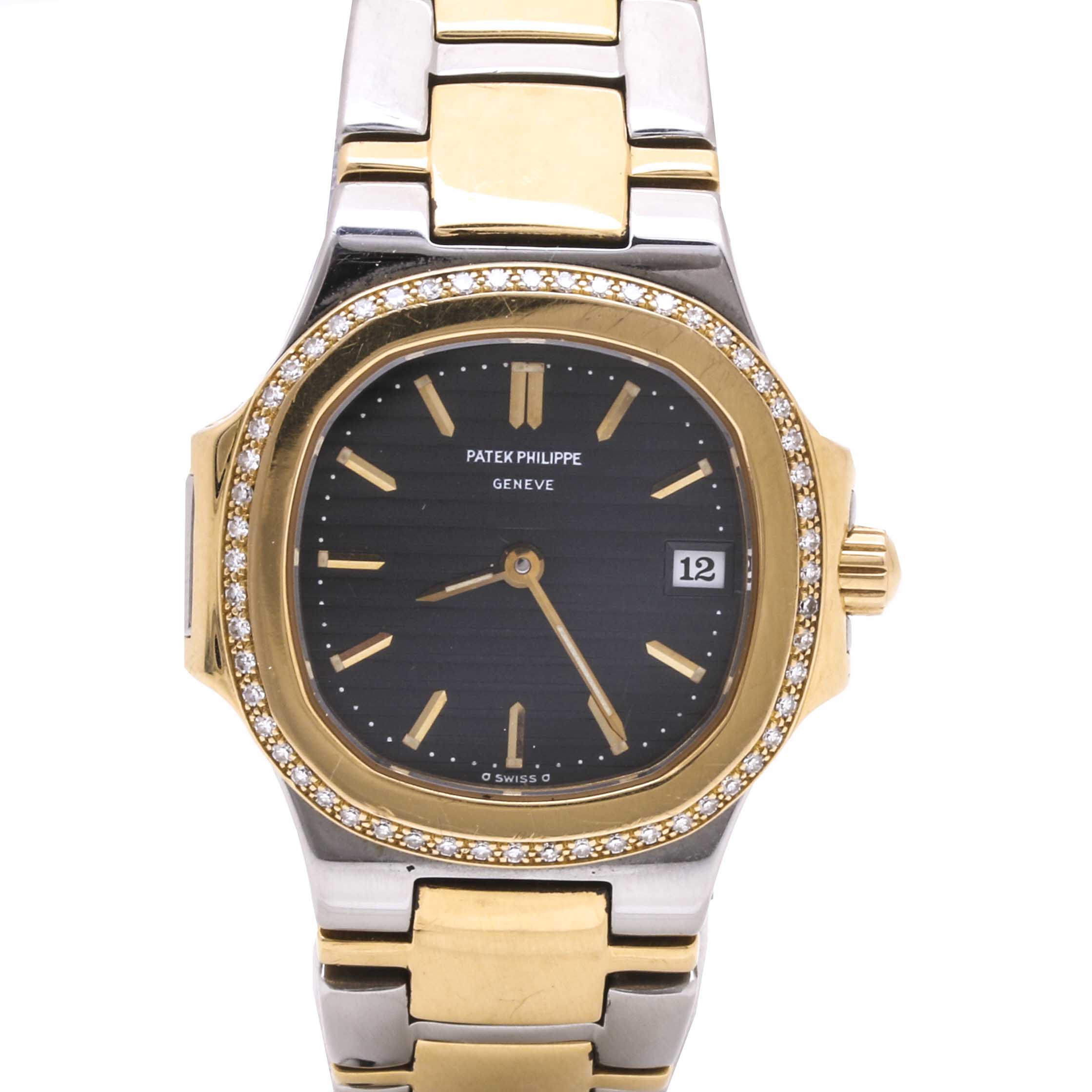 Patek Philippe Nautilus 18K Yellow Gold and Stainless Steel Diamond Watch