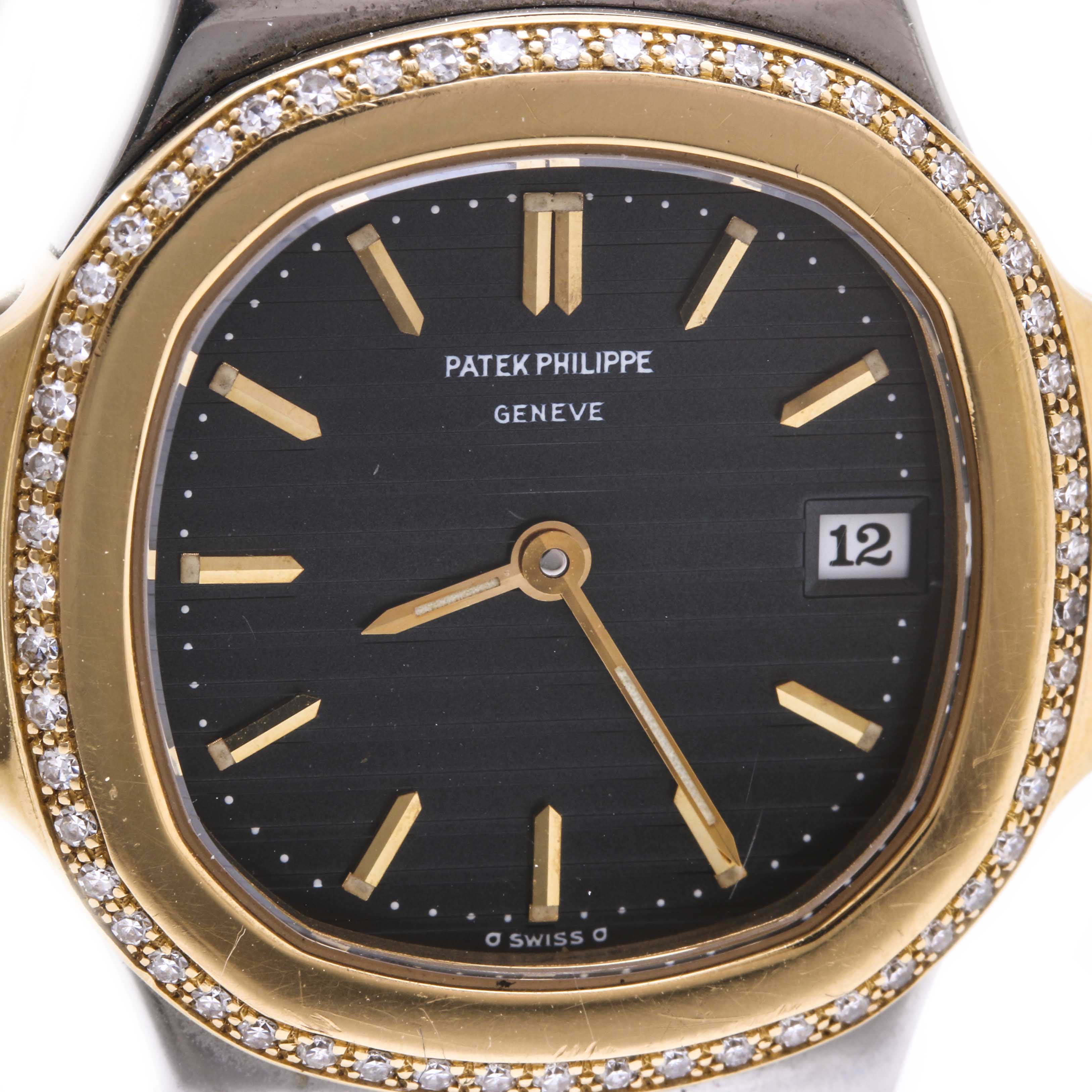 Patek Philippe Nautilus 18K Yellow Gold and Stainless Steel Diamond Watch