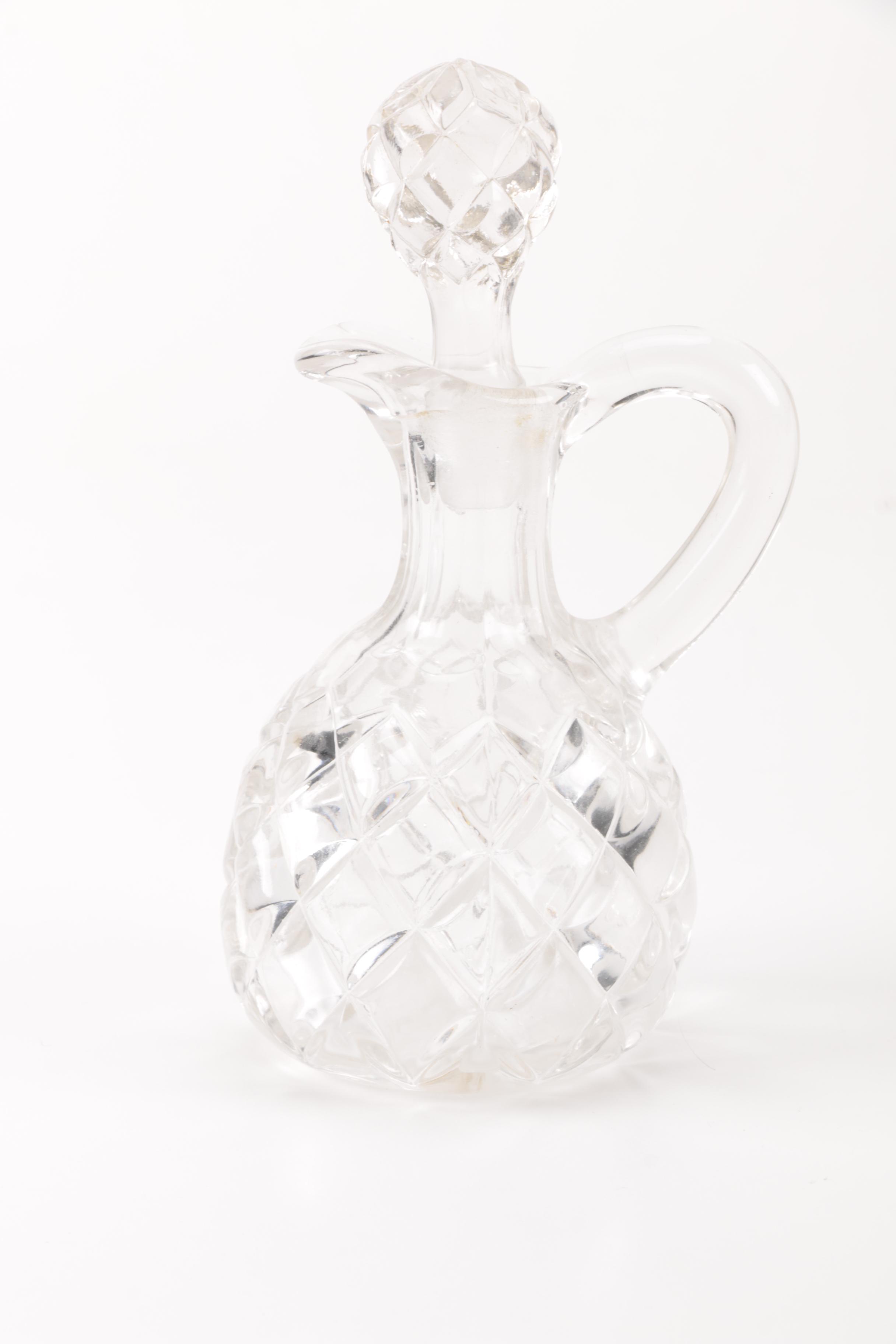 Pair of Pressed Glass Cruets