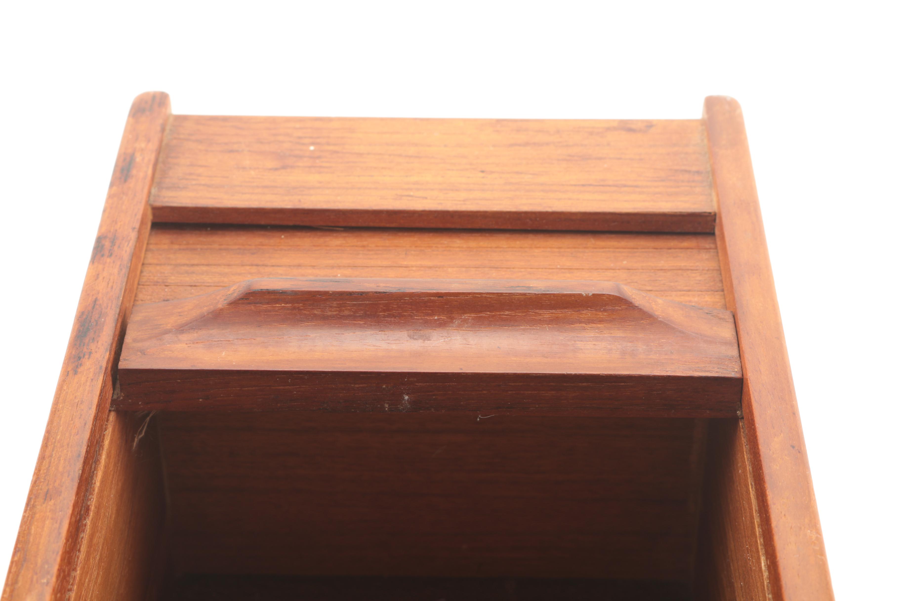 Vintage Teak Roll Top Storage Container by Kalmar